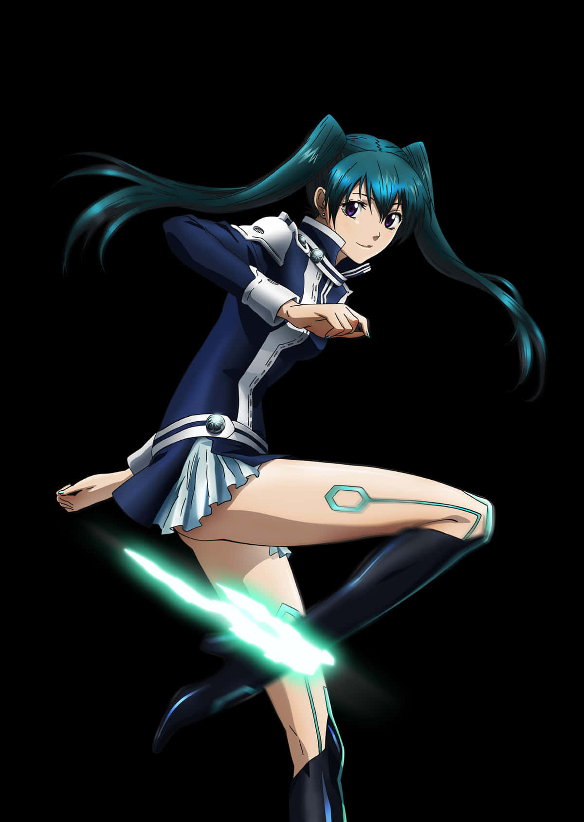 Lenalee Lee, teal-haired, blue and white uniform, HD Phone Wallpaper