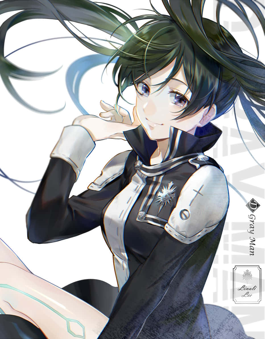 Lenalee Lee, full battle mode, dark hair, SD Phone Wallpaper