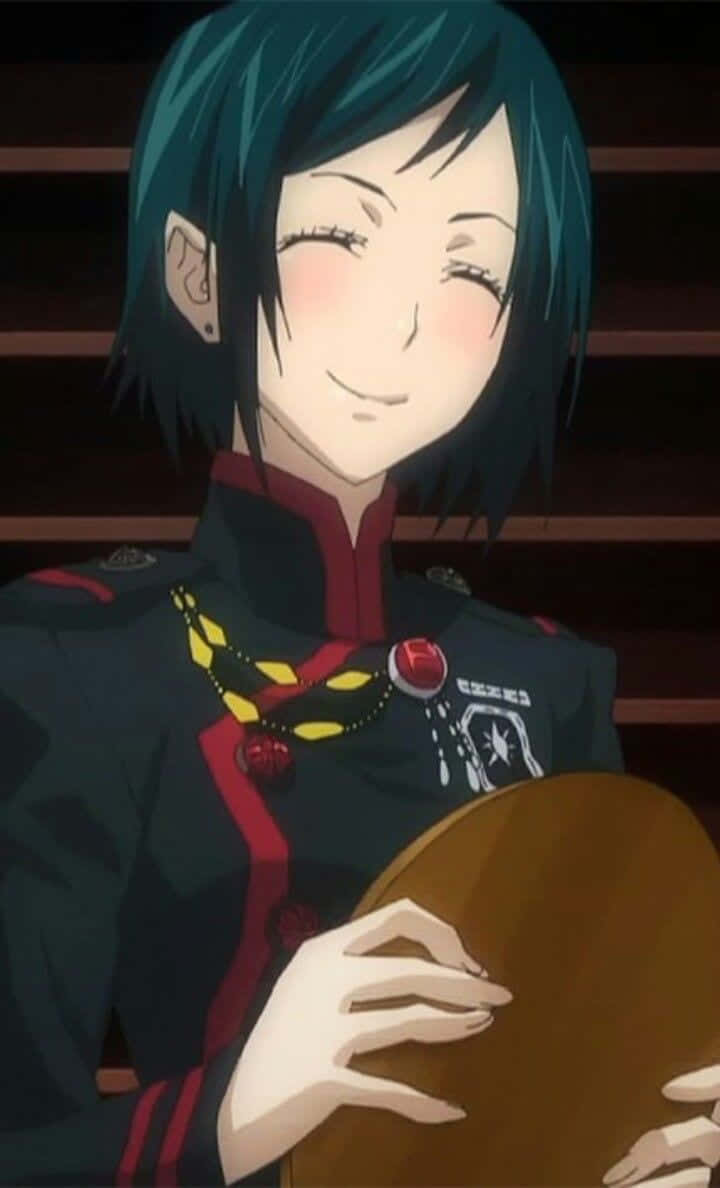 Lenalee Lee, teal hair, drum, SD Phone Wallpaper