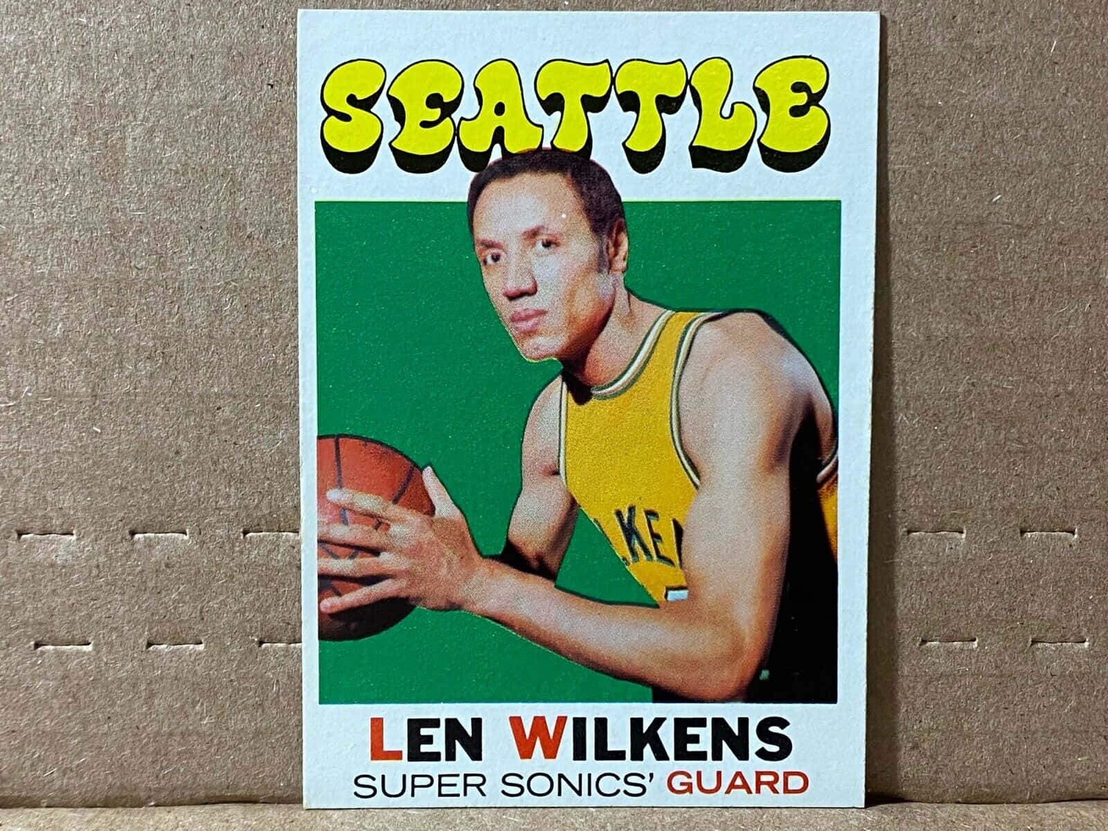 Lenny Wilkens, yellow jersey, basketball card, HD Desktop Wallpaper