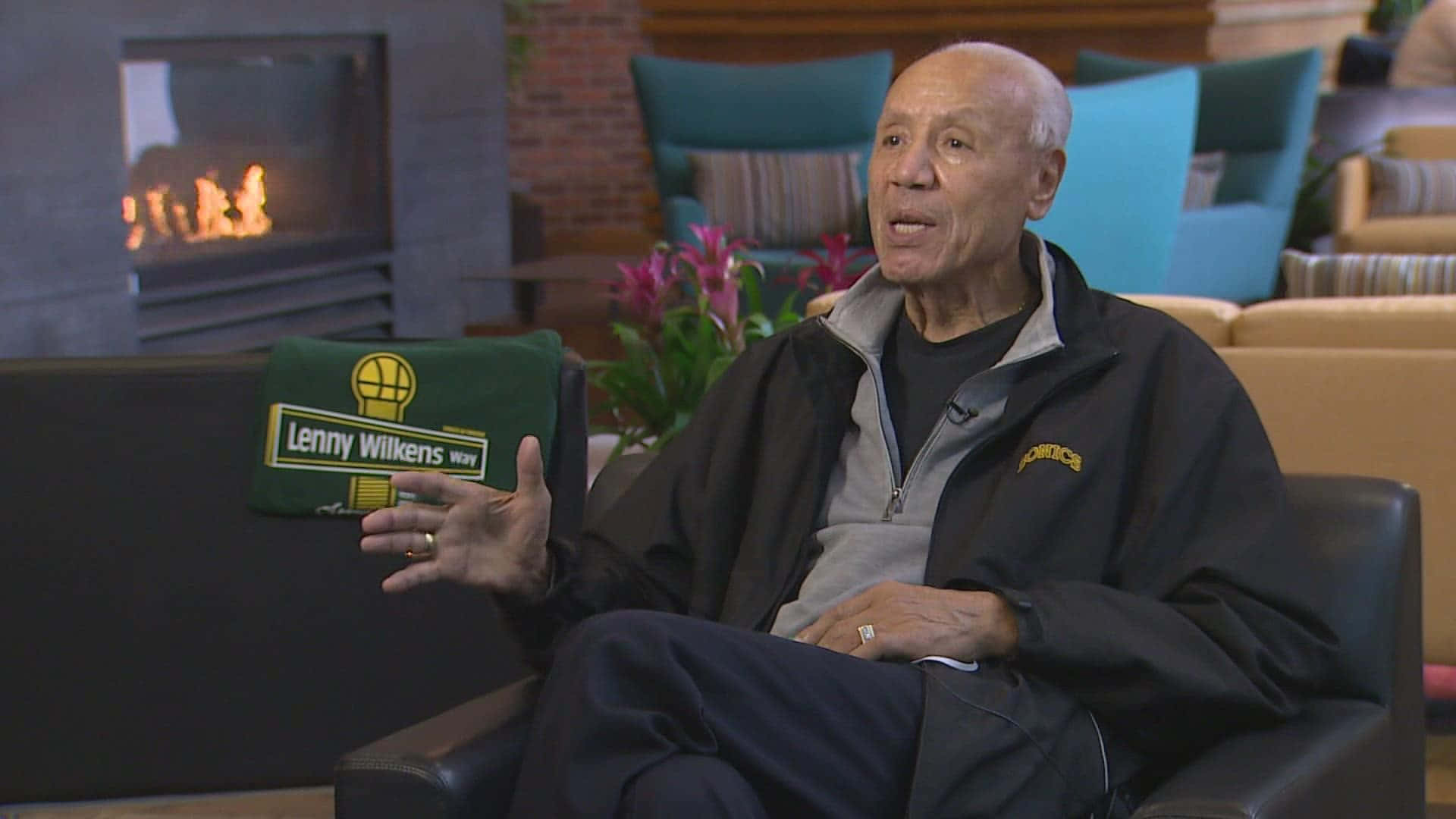 Lenny Wilkens, black jacket, leather chair, Full HD Desktop Wallpaper