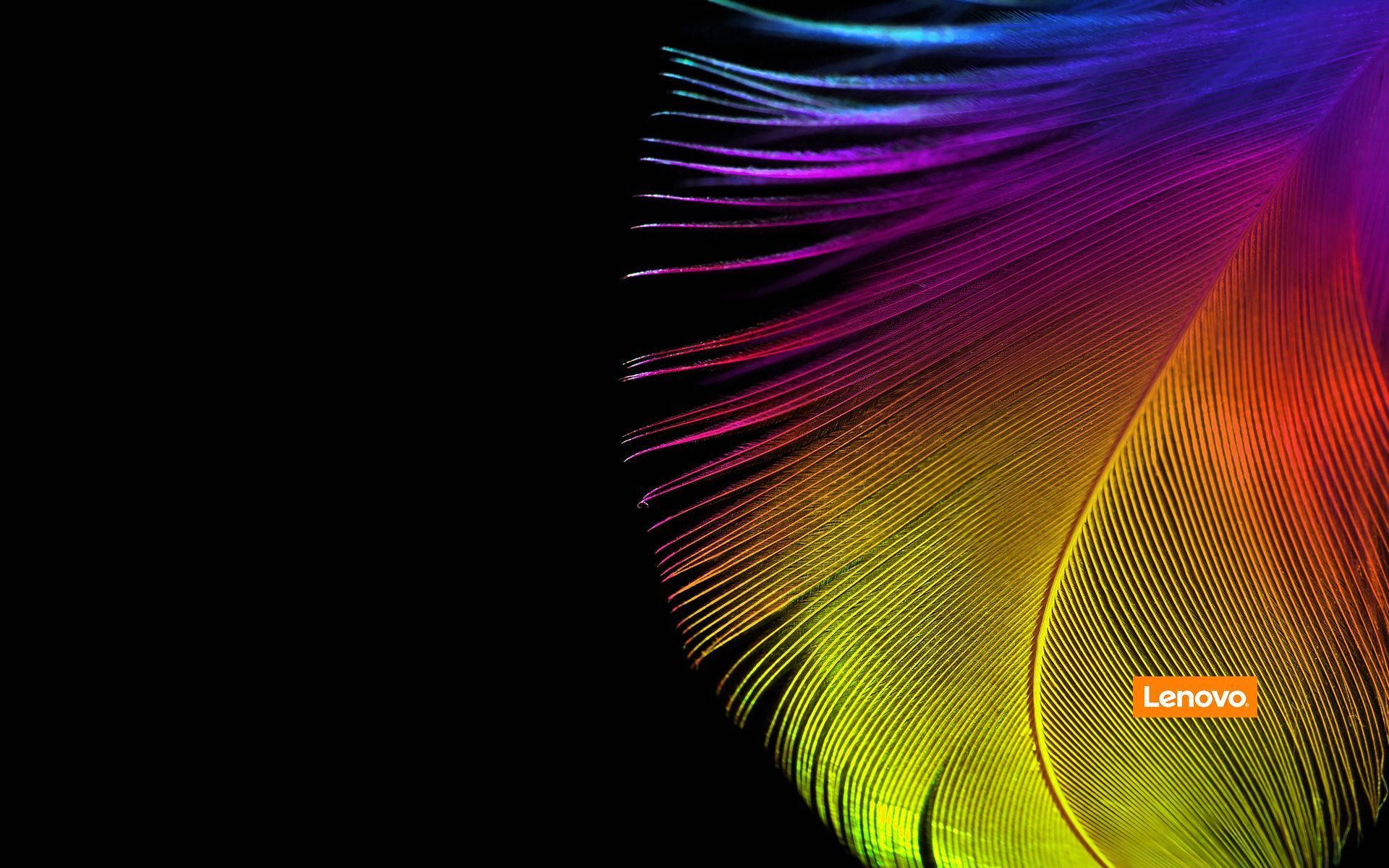 Lenovo Tablet, rainbow feather, stark black background, Full HD Desktop Wallpaper