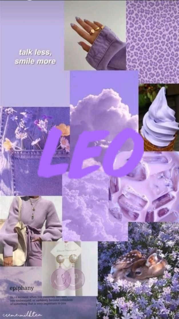 Leo Aesthetic, lavender-themed, deer in flowers, SD Phone Wallpaper