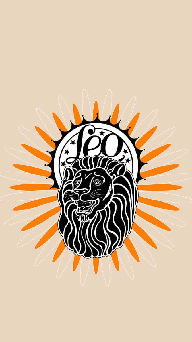 Leo, lion head, sunburst, SD Phone Wallpaper