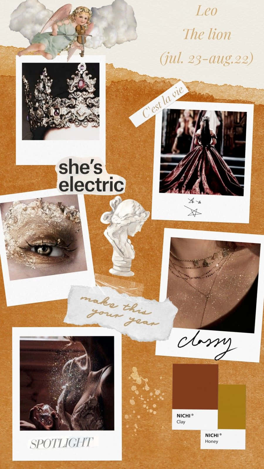 Leo Aesthetic, crown eye makeup, statue, HD Phone Wallpaper