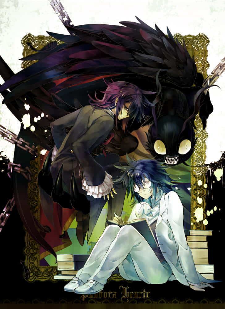 Leo Baskerville, dark wings, chains, SD Phone Wallpaper