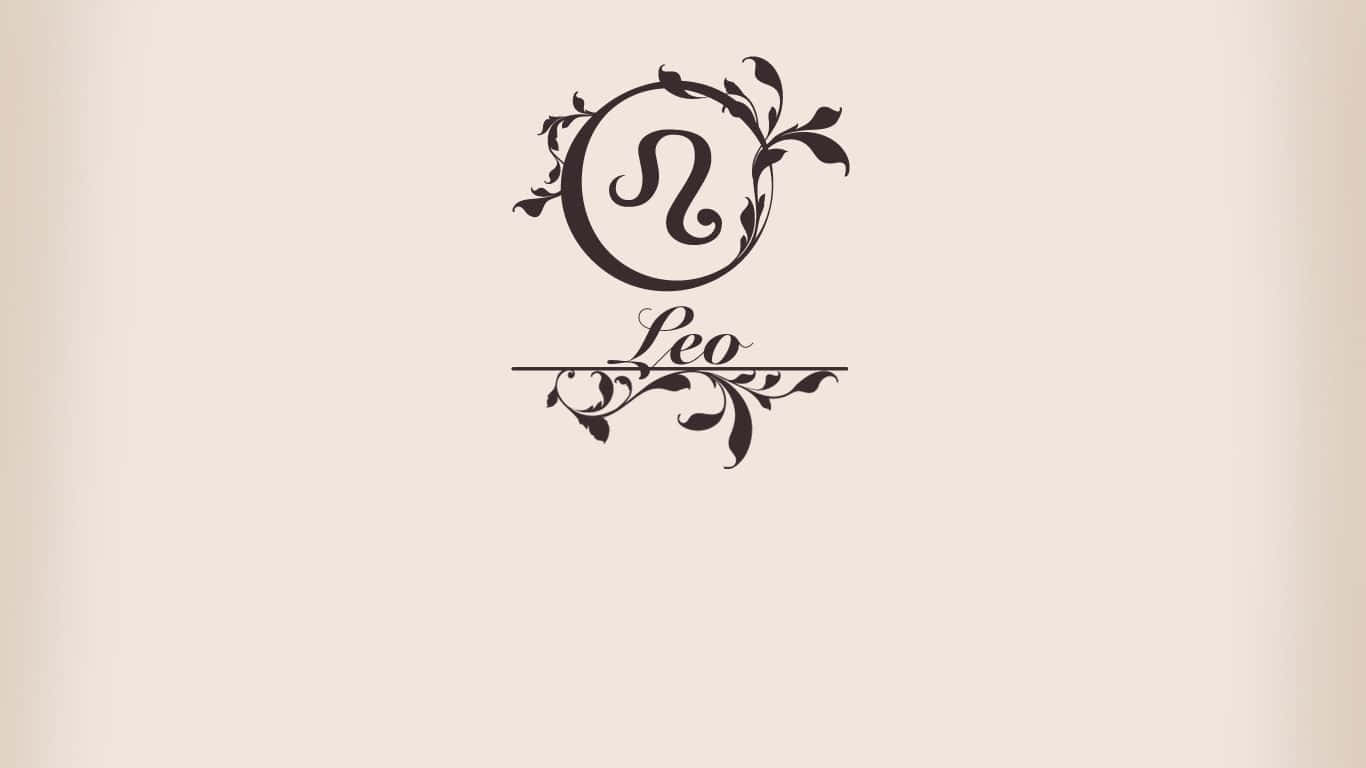 Leo Zodiac, black, ornate vines, HD Desktop Wallpaper