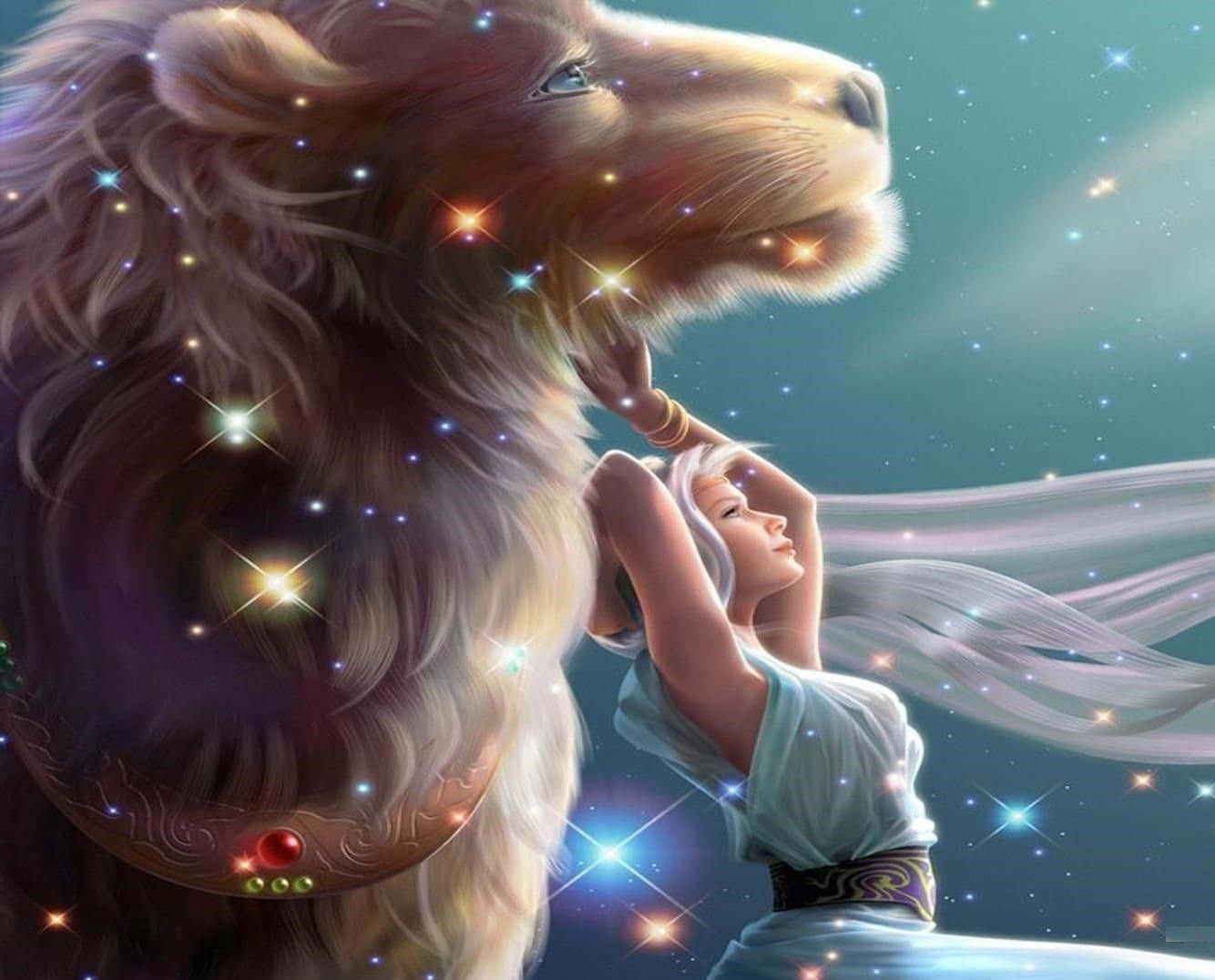 Leo Zodiac, woman, lion, HD Desktop Wallpaper