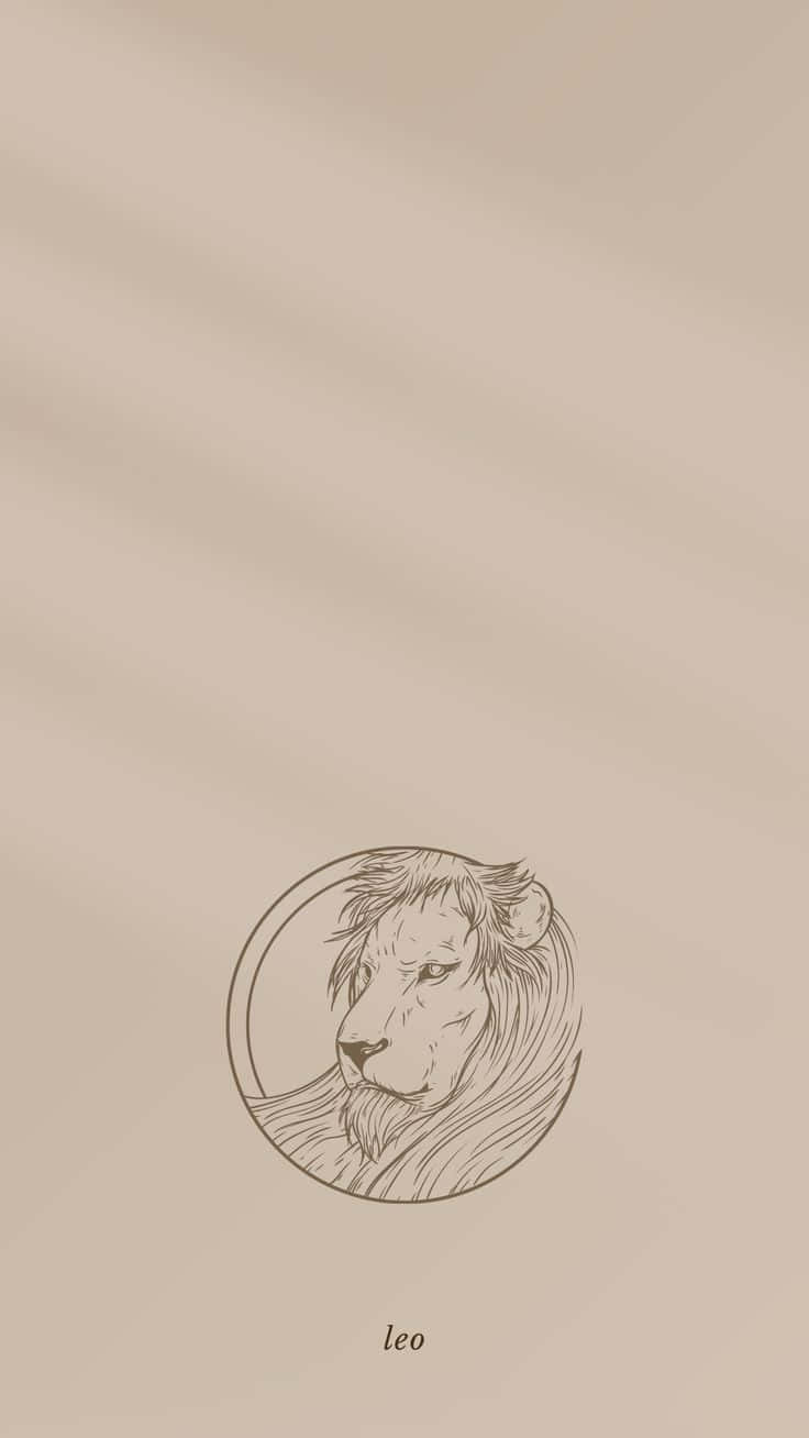Leo Zodiac, lion head, circle, HD Phone Wallpaper