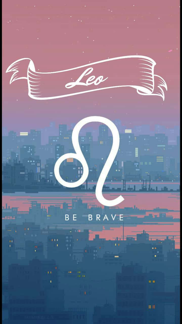 Leo Zodiac, twilight cityscape, pink and blue gradient sky, HD Phone Wallpaper