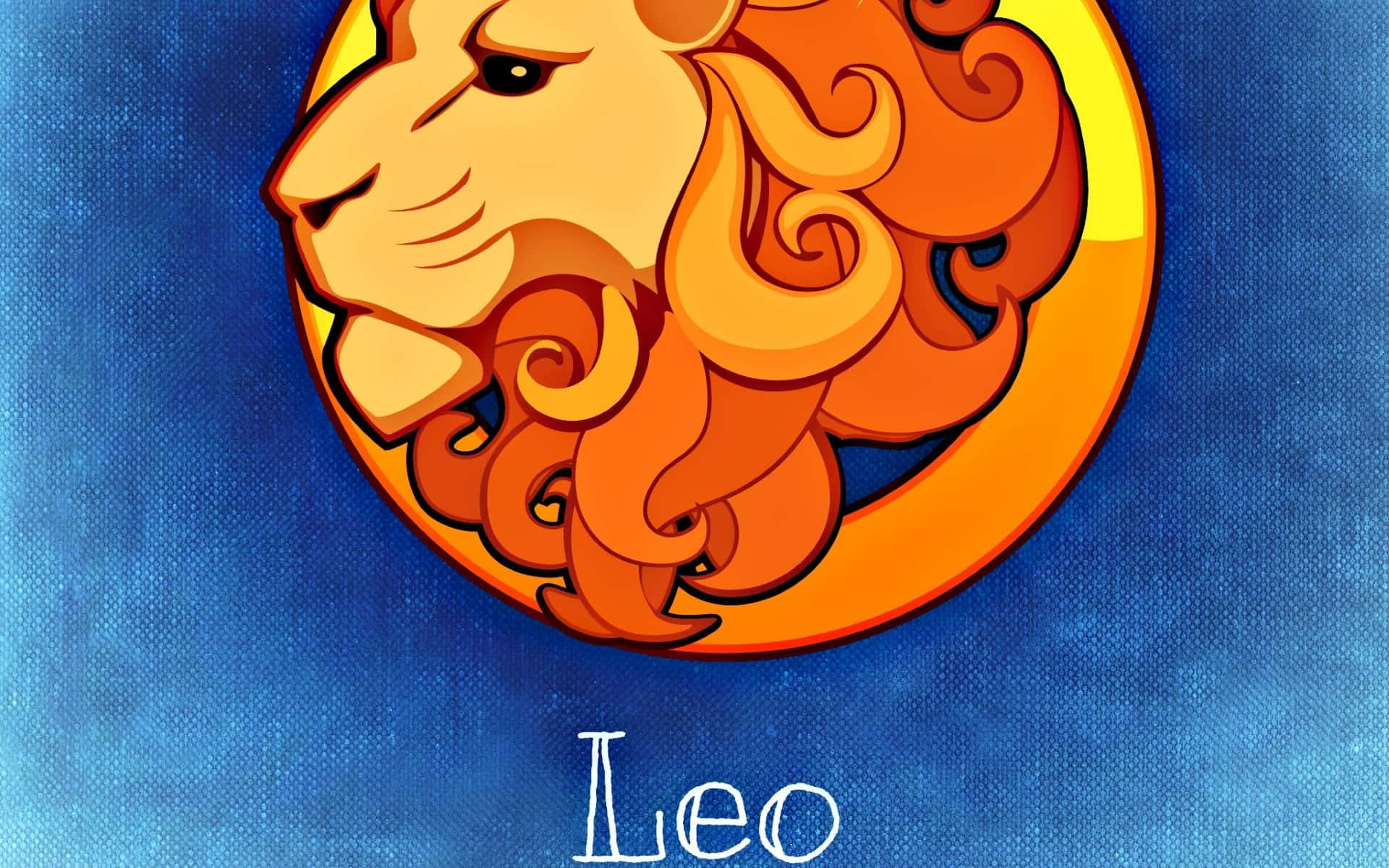 Leo zodiac, lion head, orange mane, Full HD Desktop Wallpaper