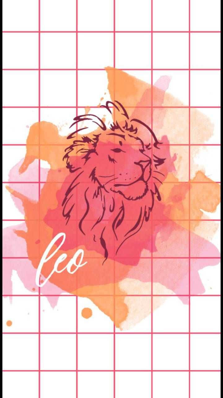 Leo, red and orange, watercolor, HD Phone Wallpaper