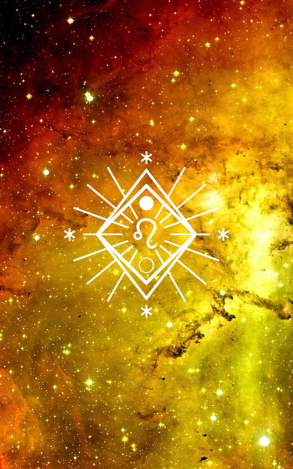Leo Galaxy, orange, yellow, HD Phone Wallpaper