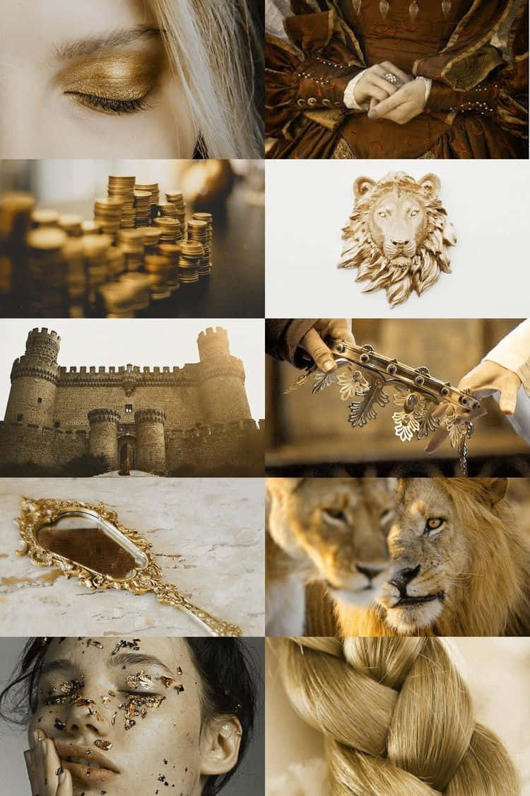 Leo Aesthetic, golden-toned, eyes, SD Phone Wallpaper