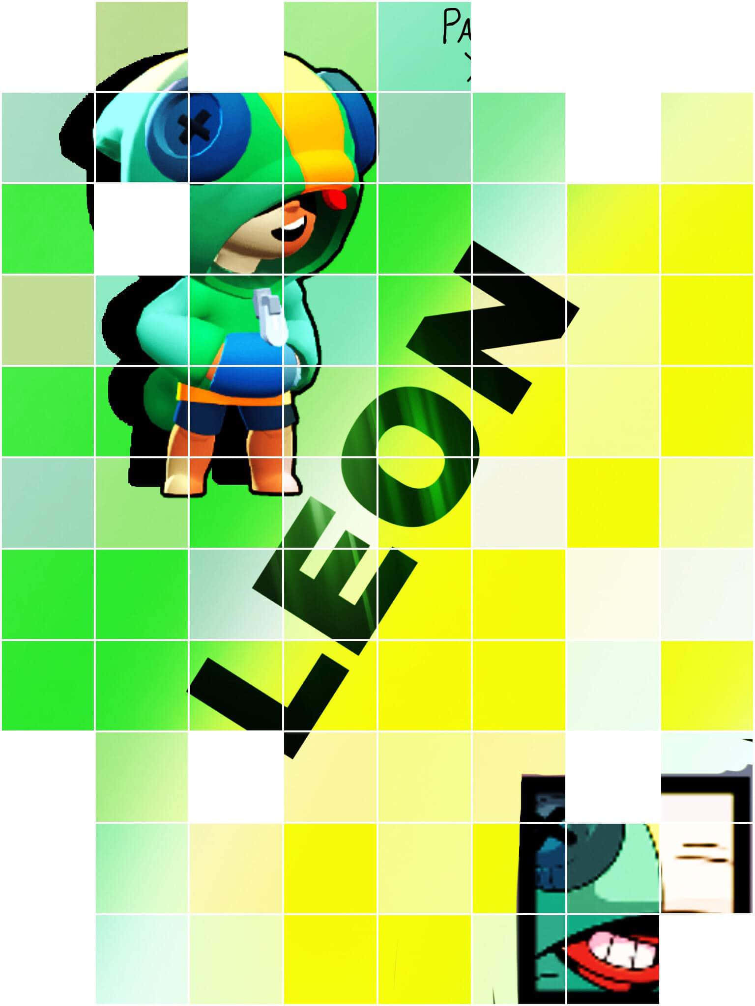 Leon, Brawl Stars, cube grids, Full HD Phone Wallpaper