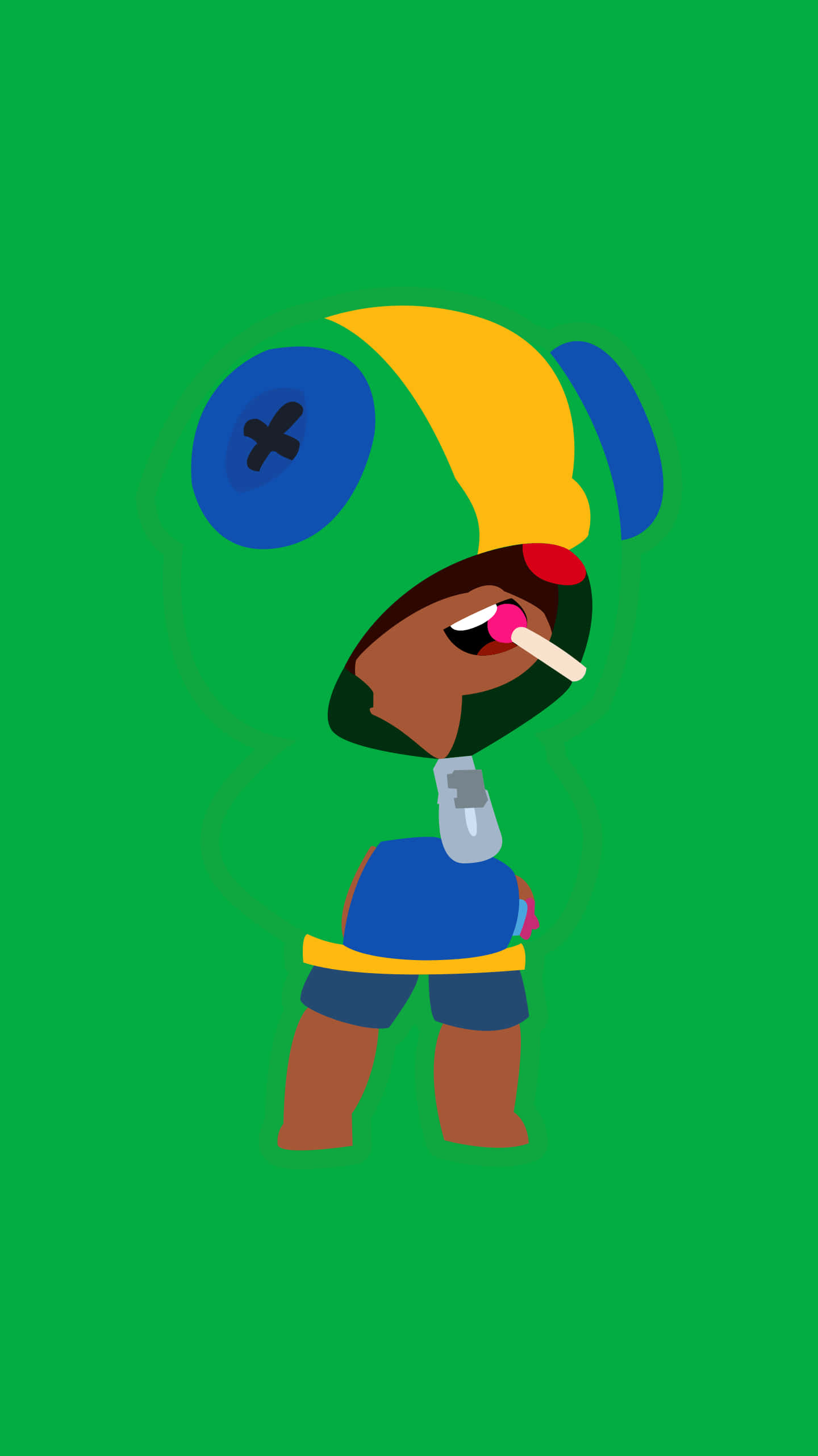 Leon Brawl Stars, blue button head, yellow hair, 2K Phone Wallpaper