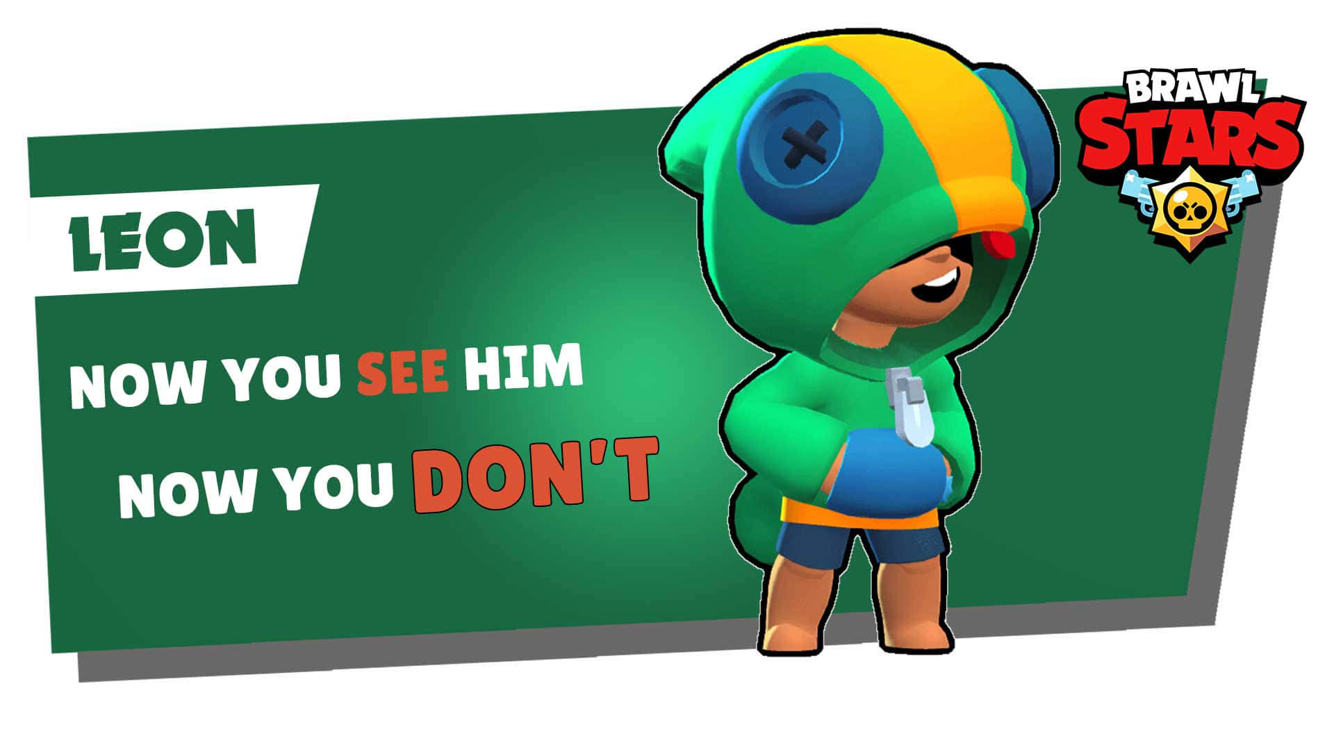 Leon, Brawl Stars, green sign, Full HD Desktop Wallpaper