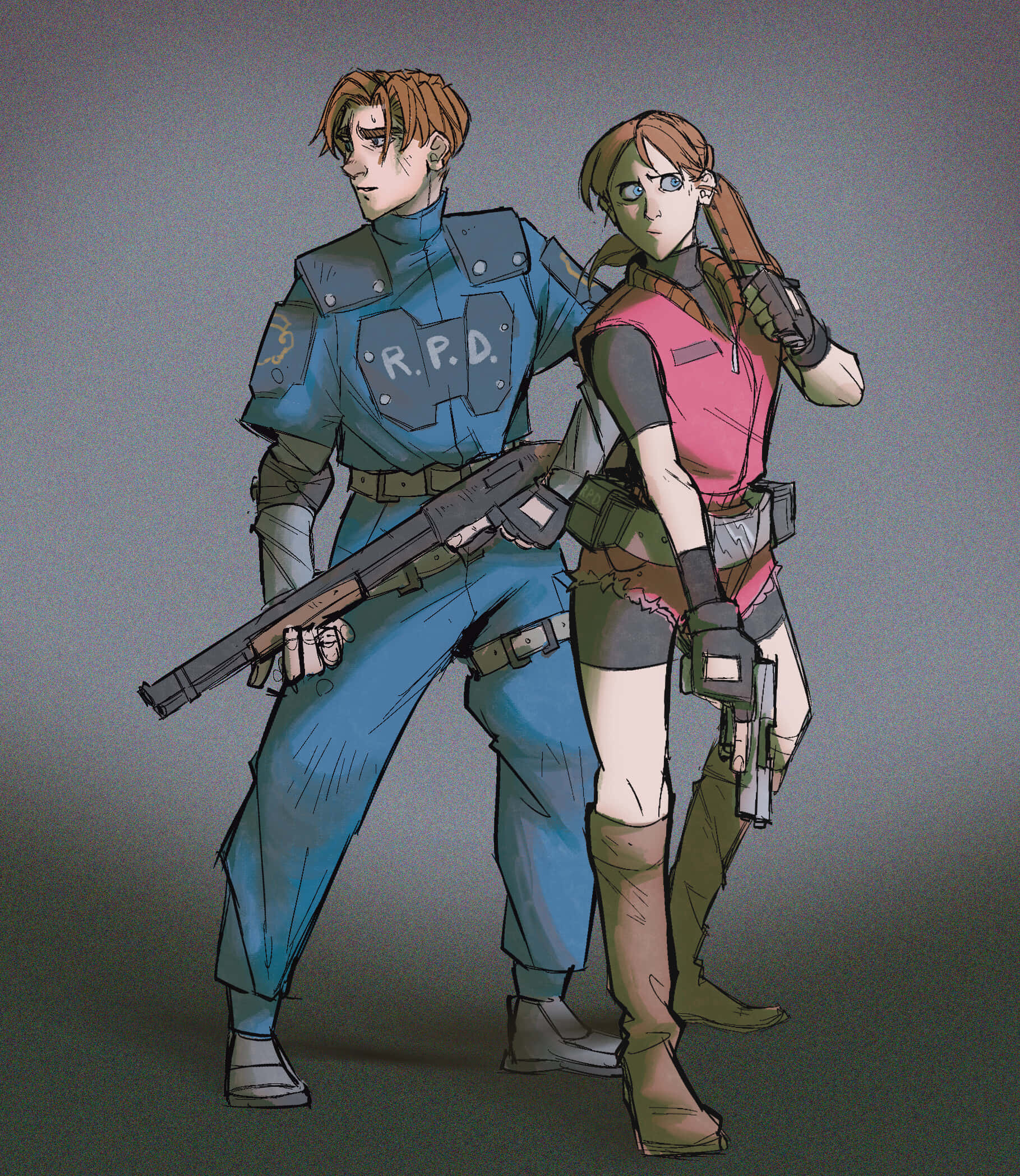 Leon Kennedy, Claire Redfield, tactical gear, Full HD Phone Wallpaper
