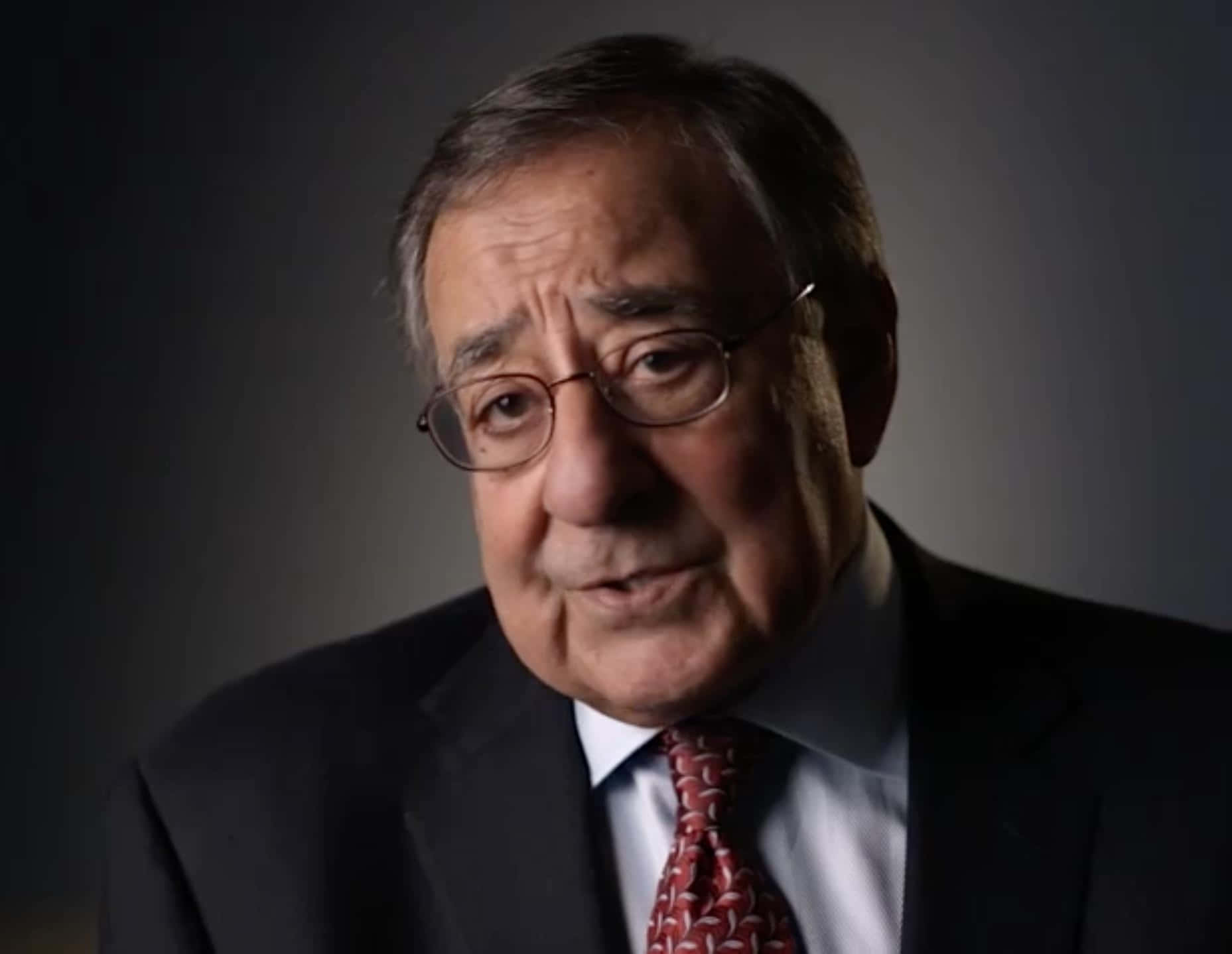 Leon Panetta, dark suit, patterned tie, HD Desktop Wallpaper
