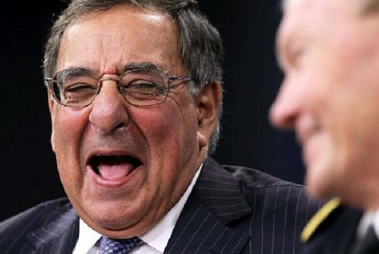 Leon Panetta, pinstripe suit, glasses, HD Desktop Wallpaper