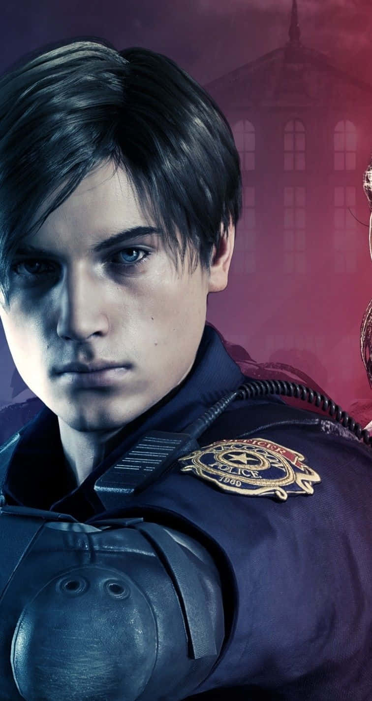 Leon, Resident Evil 2, dark uniform, HD Phone Wallpaper