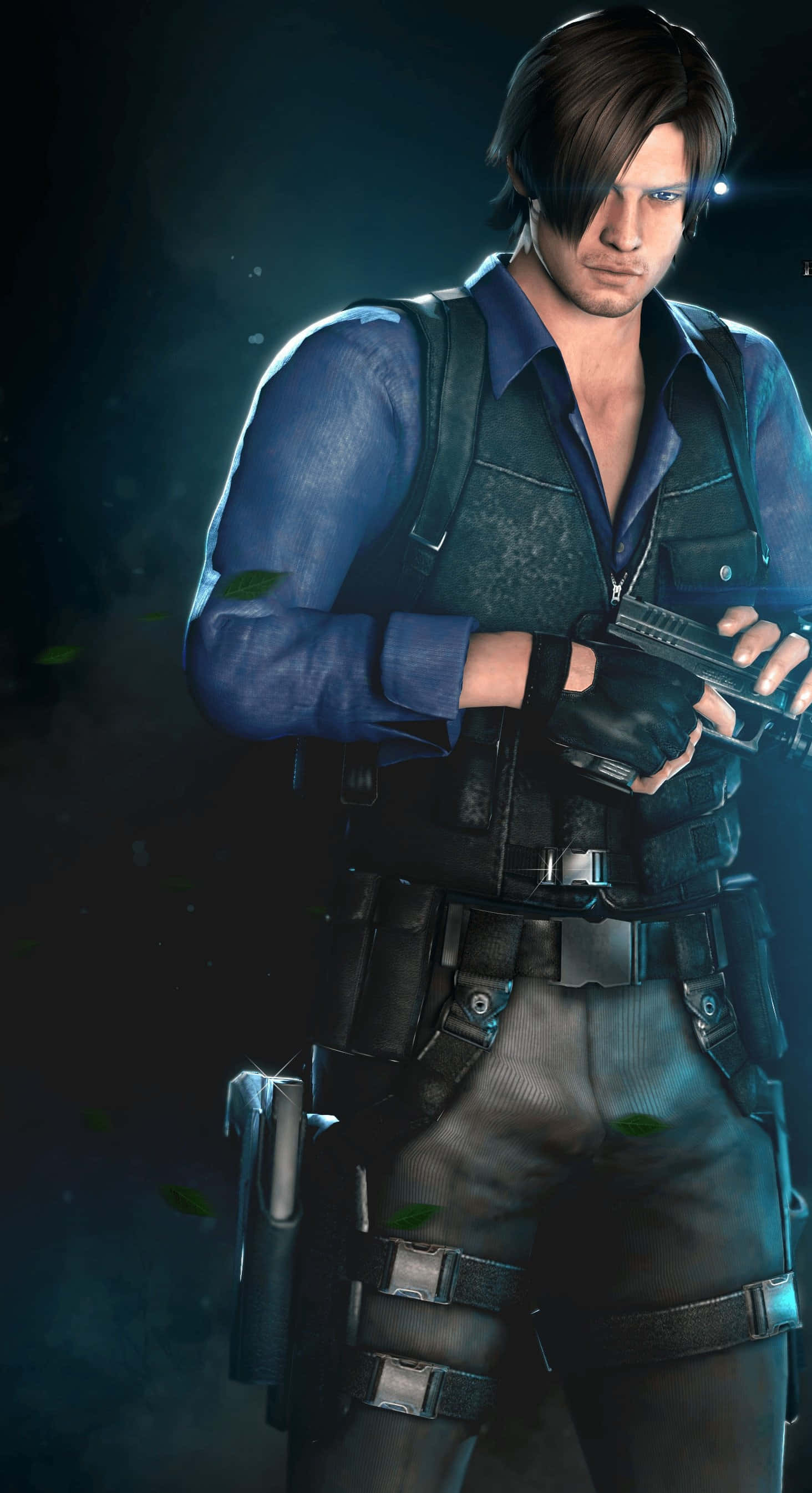 Leon S Kennedy, tactical gear, pistol, 2K Phone Wallpaper