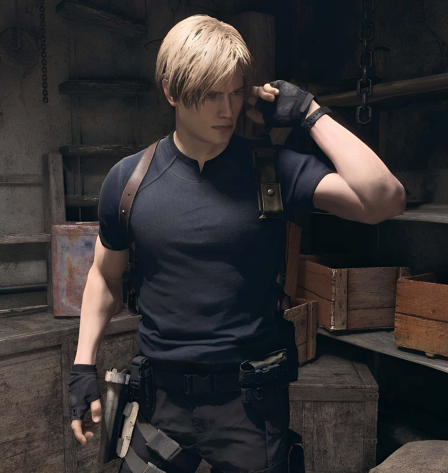 Leon S. Kennedy, tactical gear, dark shirt, HD Phone Wallpaper