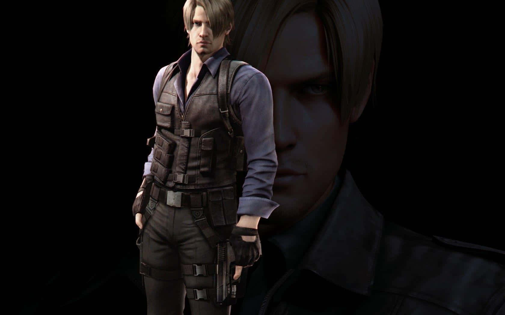 Leon S Kennedy, tactical gear, dark background, HD Desktop Wallpaper