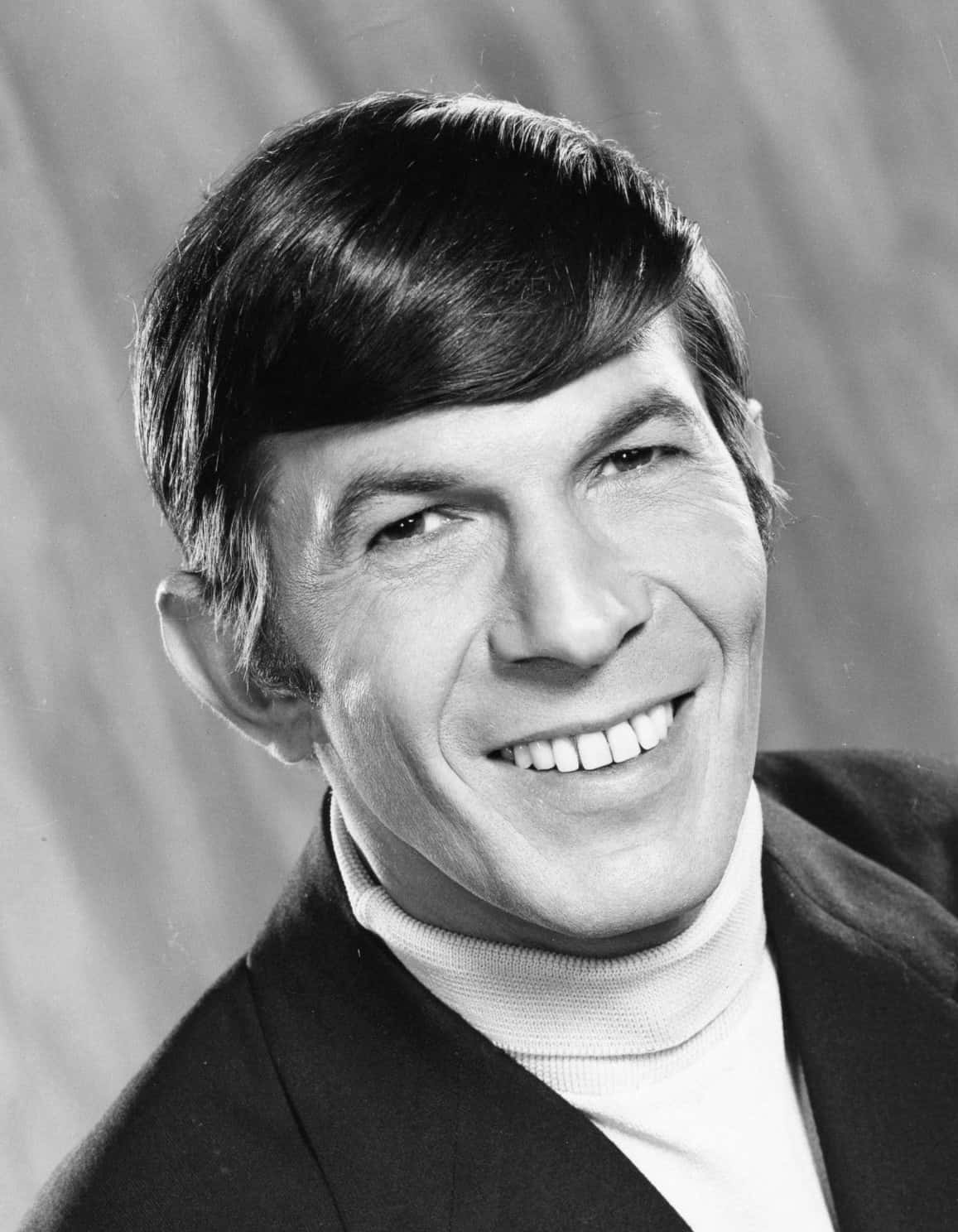 Leonard Nimoy, 1973, black and white portrait, HD Phone Wallpaper