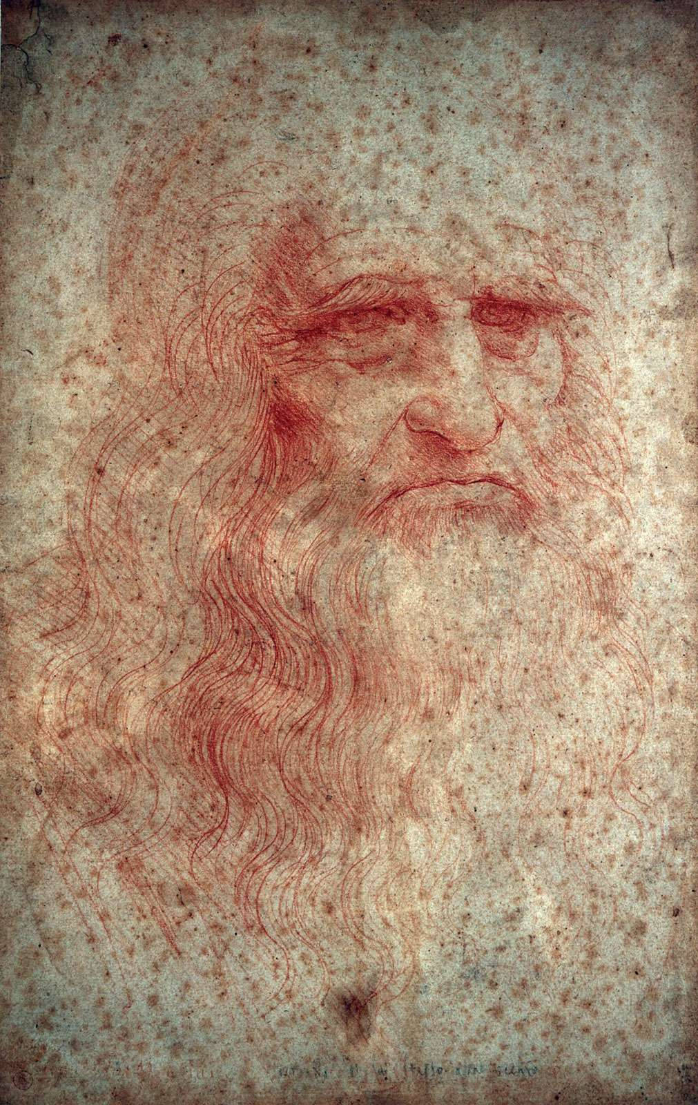 Leonardo Da Vinci, red chalk, elderly man, HD Phone Wallpaper