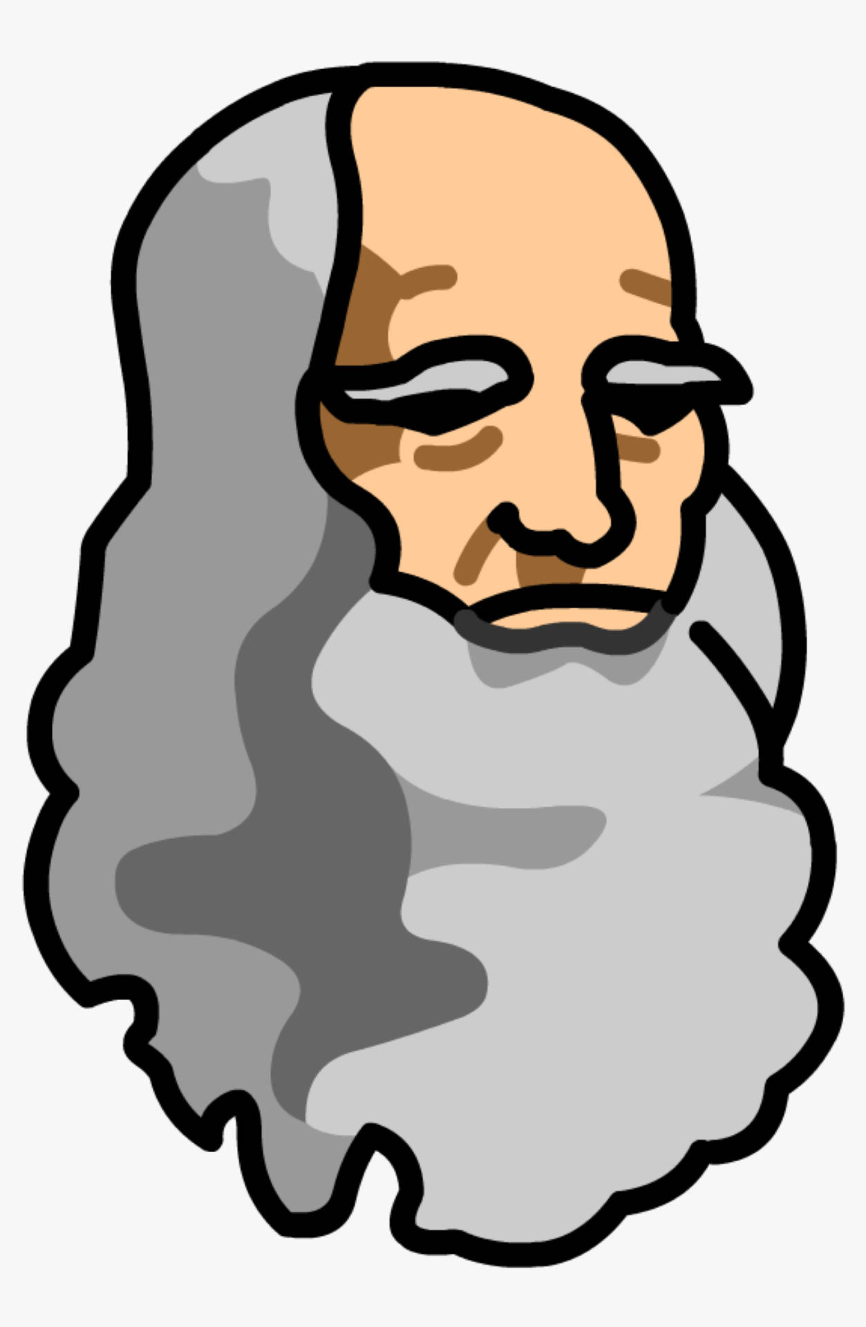 Leonardo Da Vinci, elderly man, long gray hair, Full HD Phone Wallpaper
