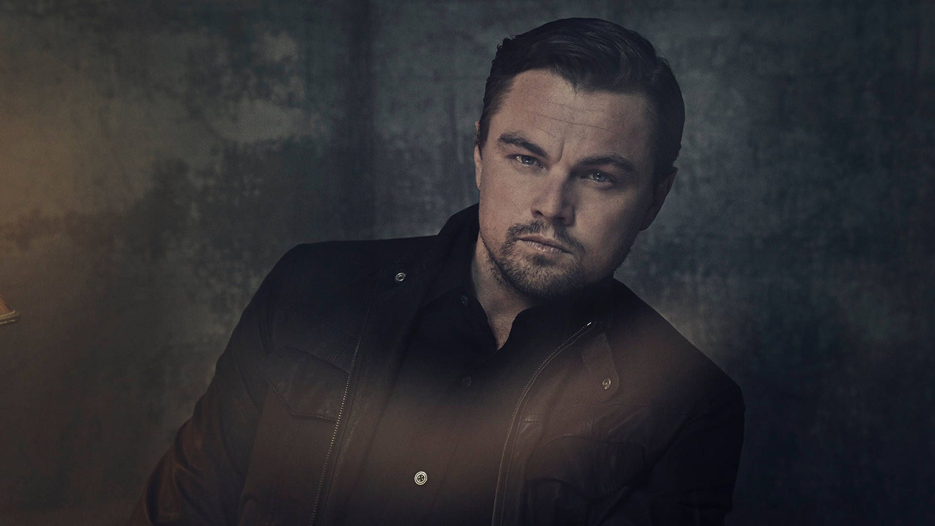 Leonardo DiCaprio, black jacket, dark leather jacket, Full HD Desktop Wallpaper