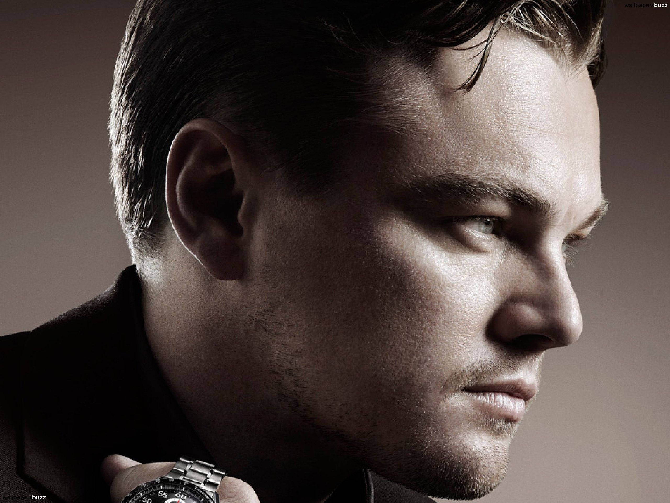 Leonardo DiCaprio, side profile, soft studio light, 2K Desktop Wallpaper