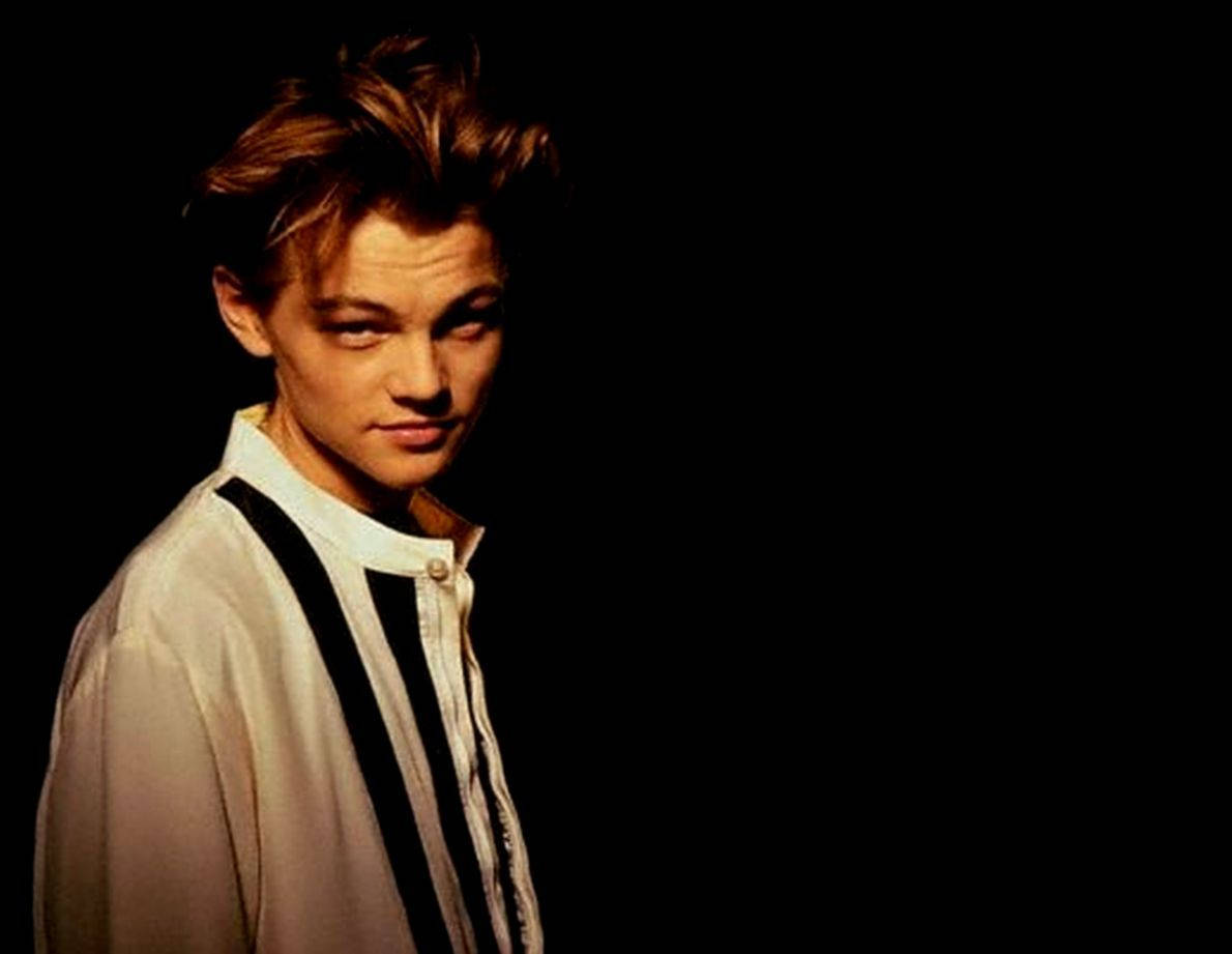Leonardo DiCaprio, tousled hair, white shirt, SD Desktop Wallpaper