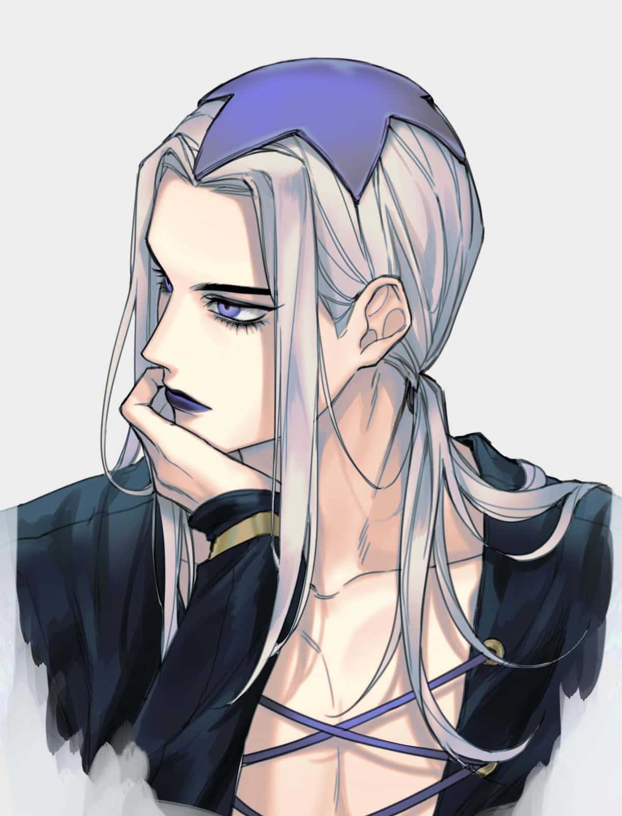 Leone Abbacchio, silver hair, purple eyes, HD Phone Wallpaper