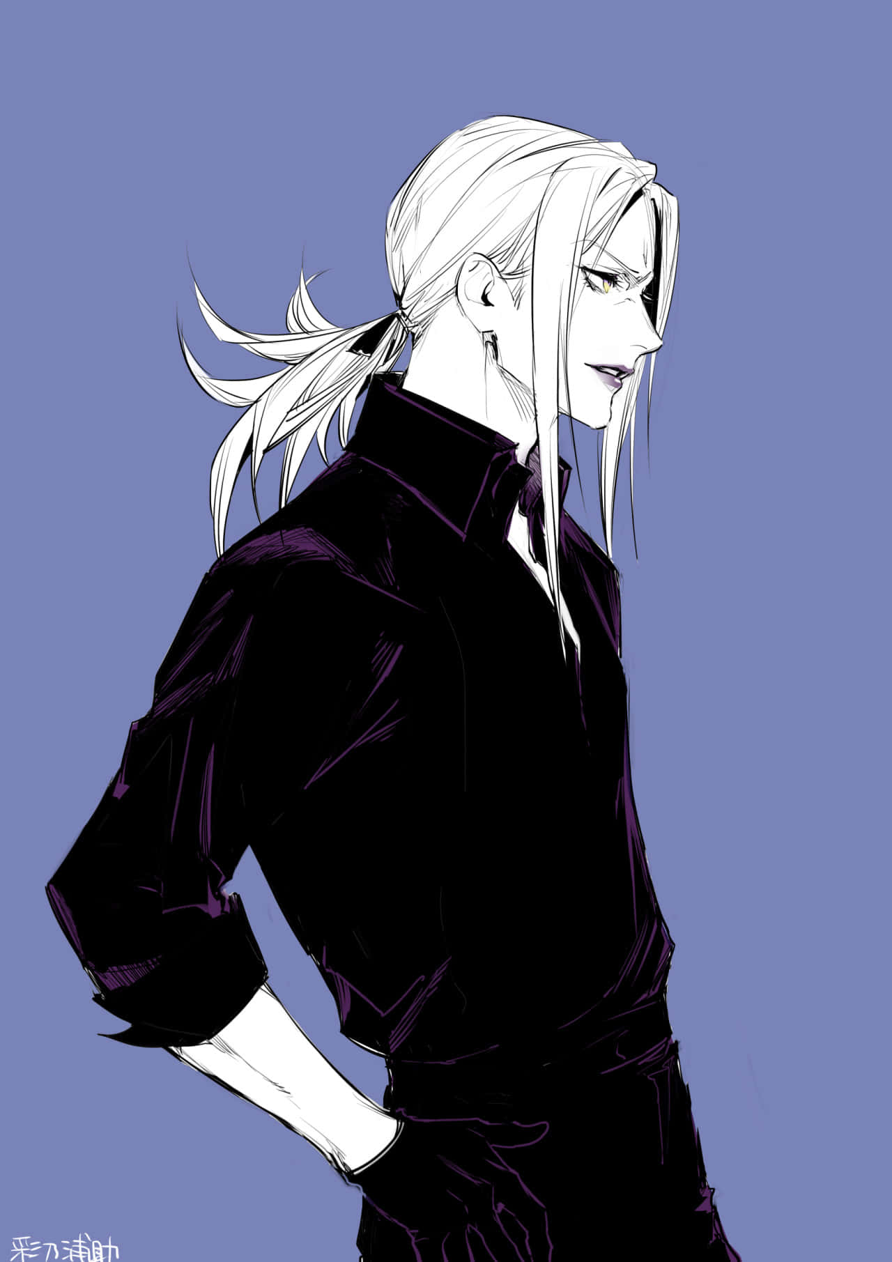 Leone Abbacchio, white hair, dark clothing, HD Phone Wallpaper