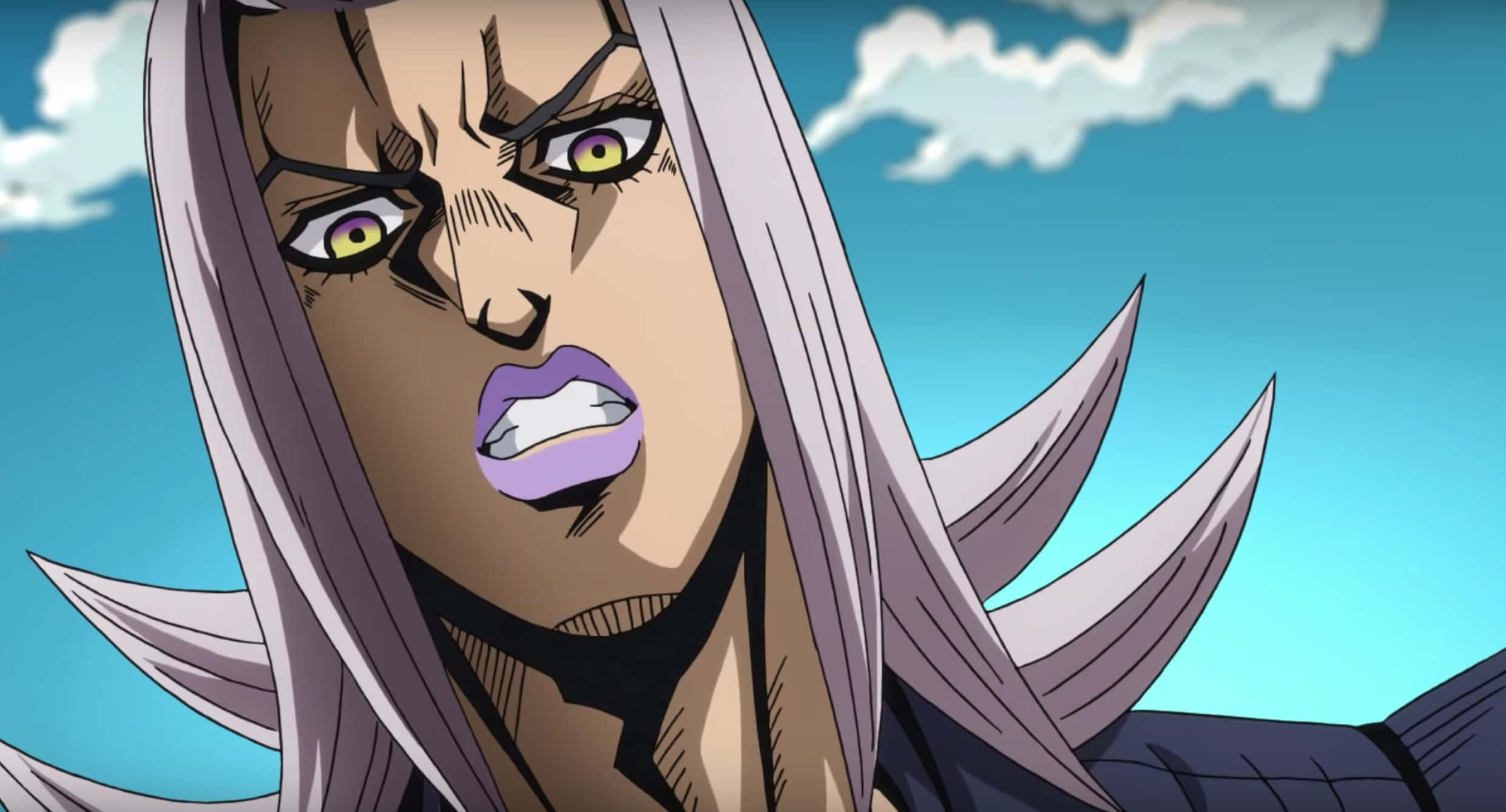 Leone Abbacchio, silver hair, green eyes, Full HD Desktop Wallpaper