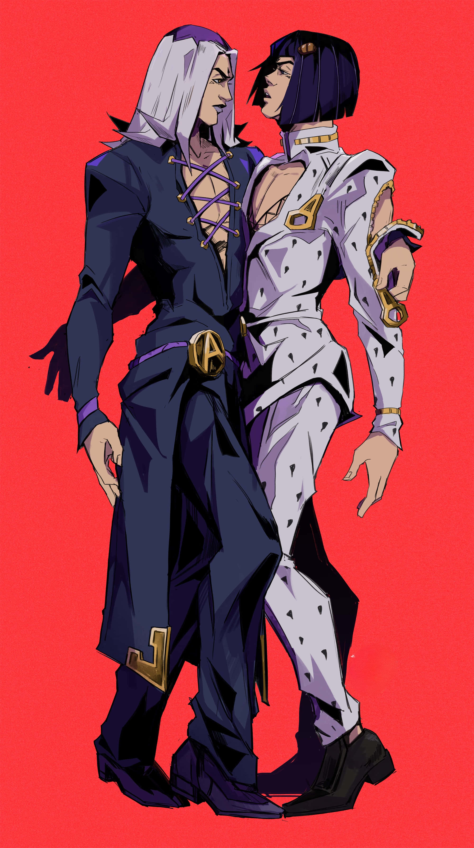 Leone Abbacchio, anime characters, dark and white outfits, 2K Phone Wallpaper