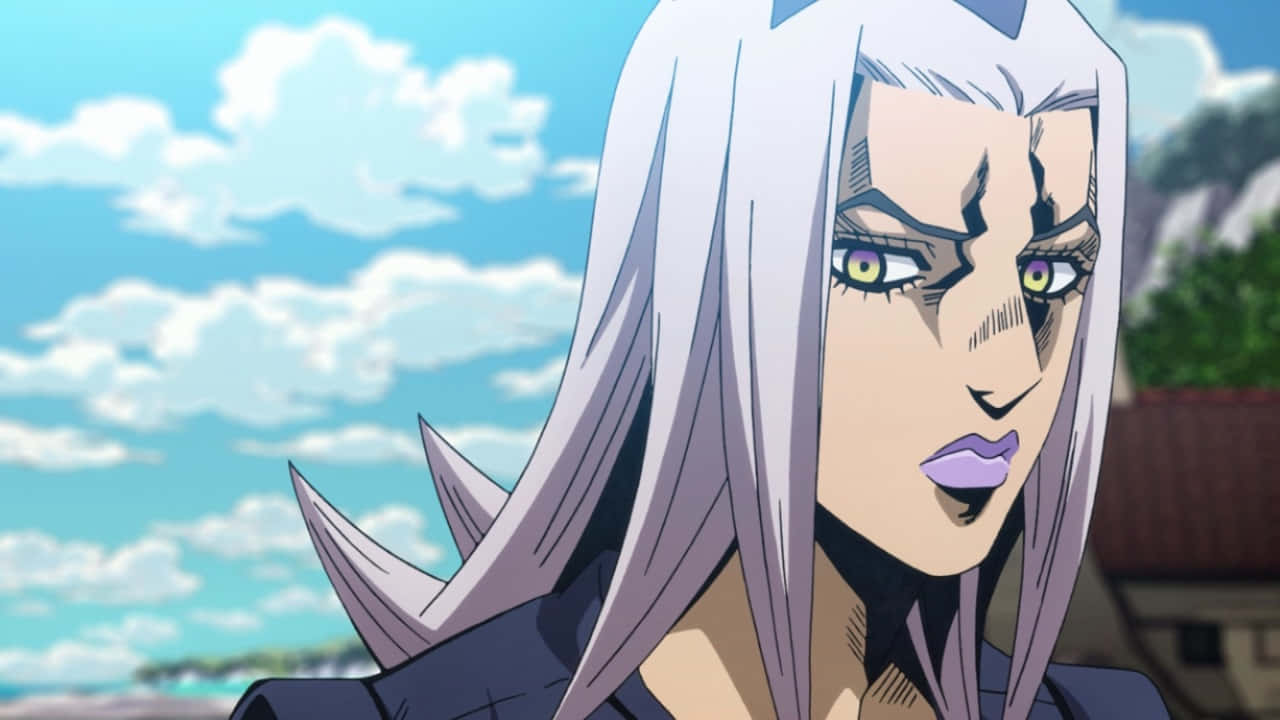 Leone Abbacchio, silver hair, purple lips, HD Desktop Wallpaper
