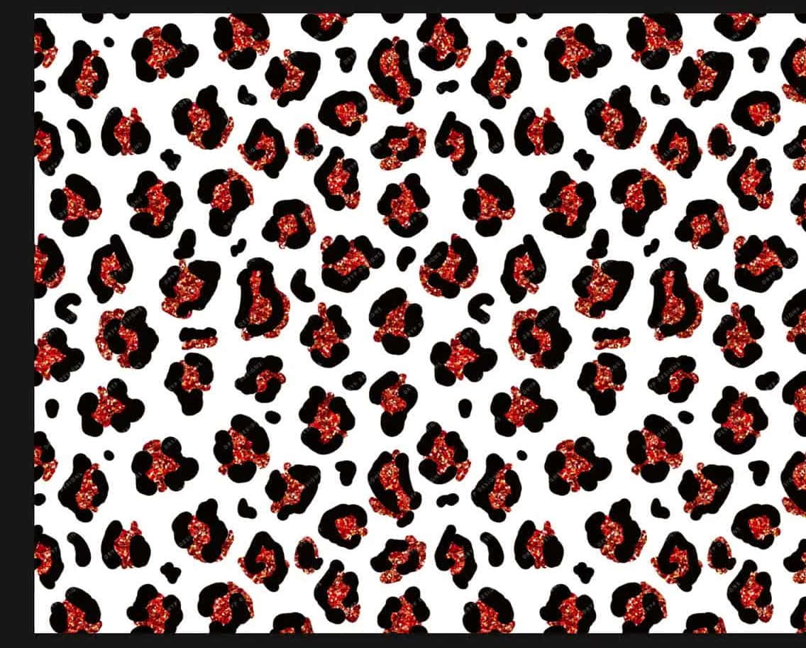 glitter leopard, black and red leopard print pattern, black leopard spots, SD Desktop Wallpaper