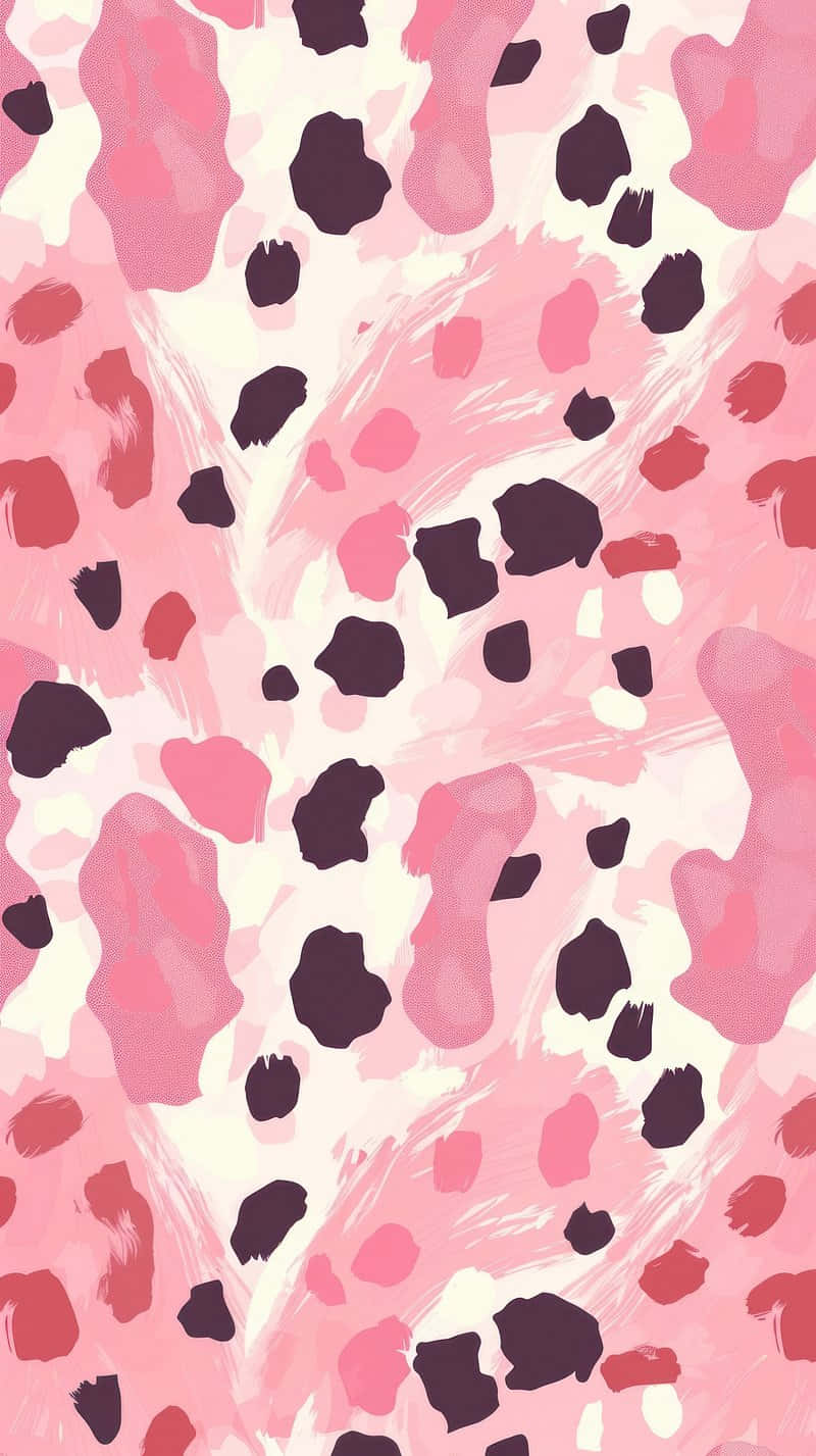 pink leopard pattern, vibrant pink, dark purple spots, HD Phone Wallpaper