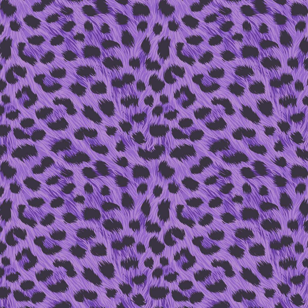 leopard pattern, vibrant purple, bold black spots, SD Desktop Wallpaper