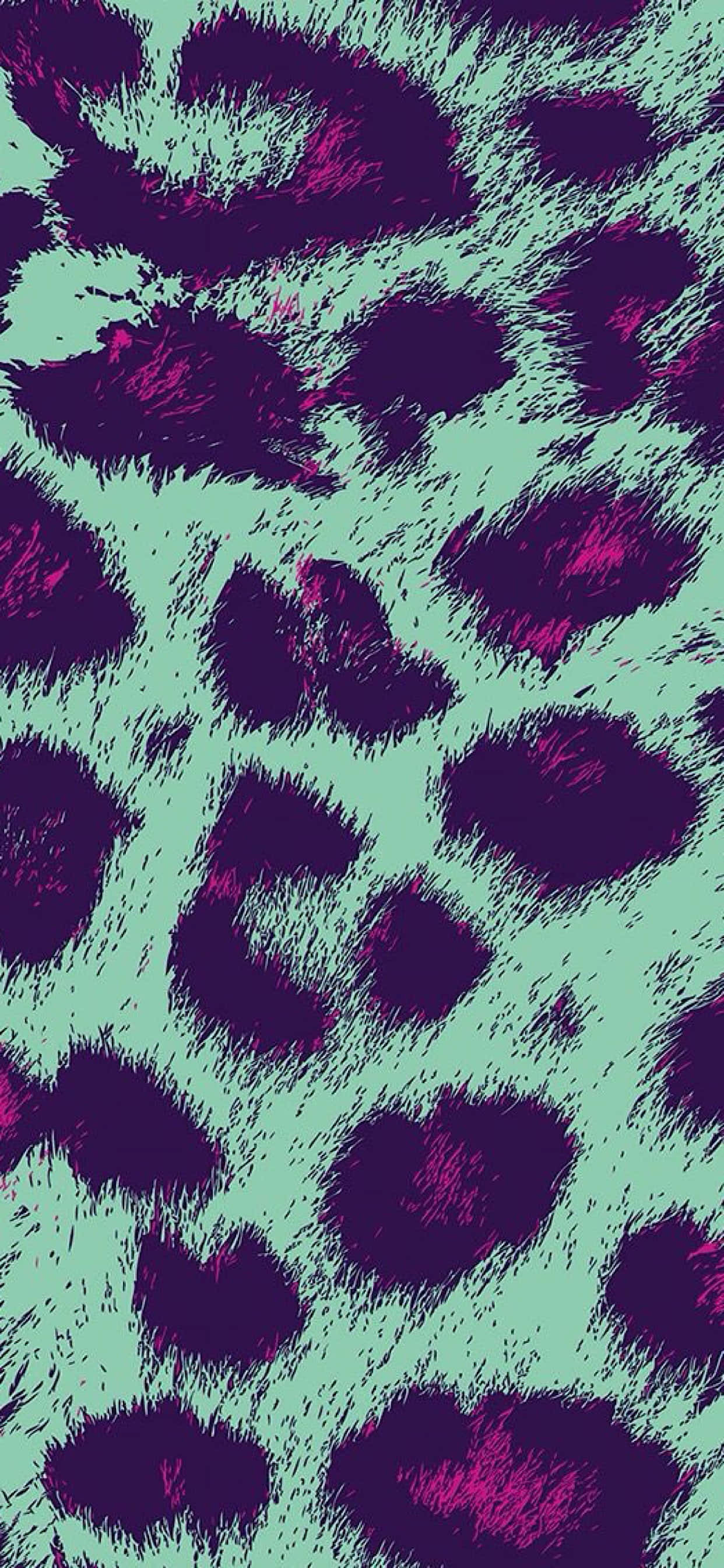 leopard pattern, teal, magenta, 2K Phone Wallpaper
