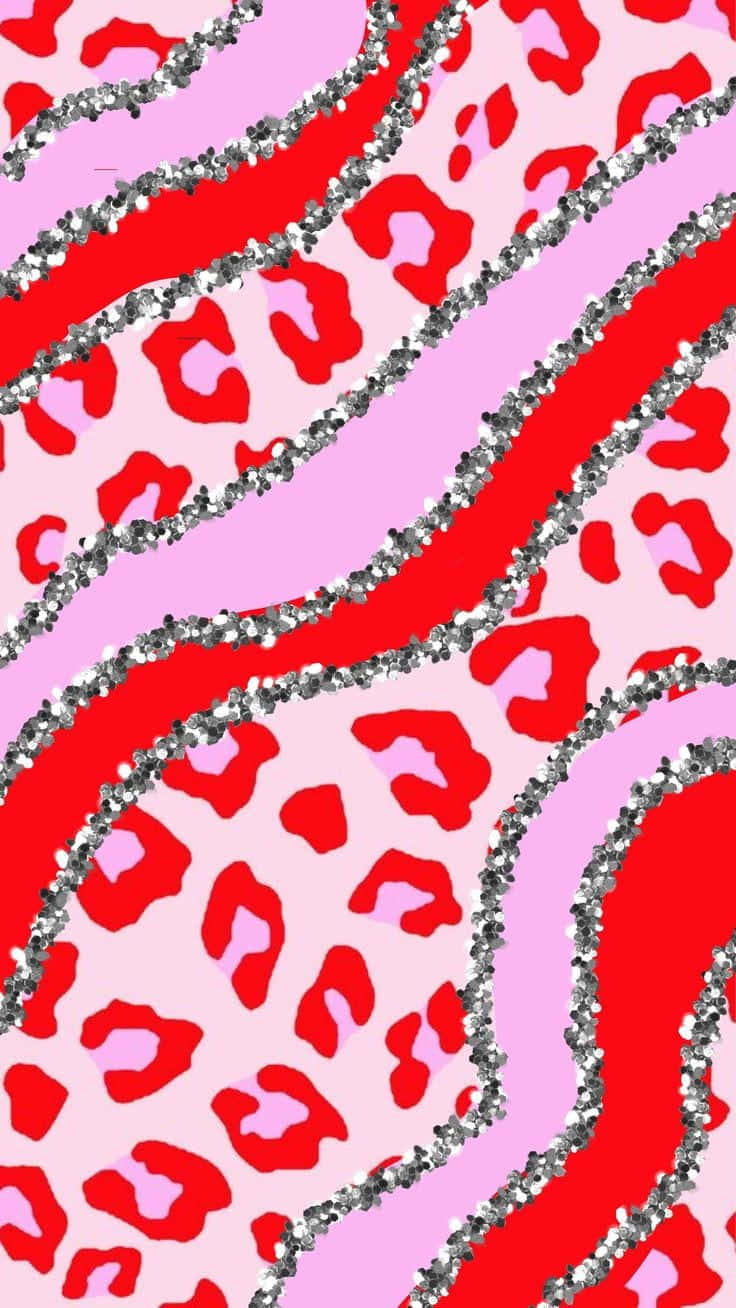 leopard pattern, pink, red, HD Phone Wallpaper