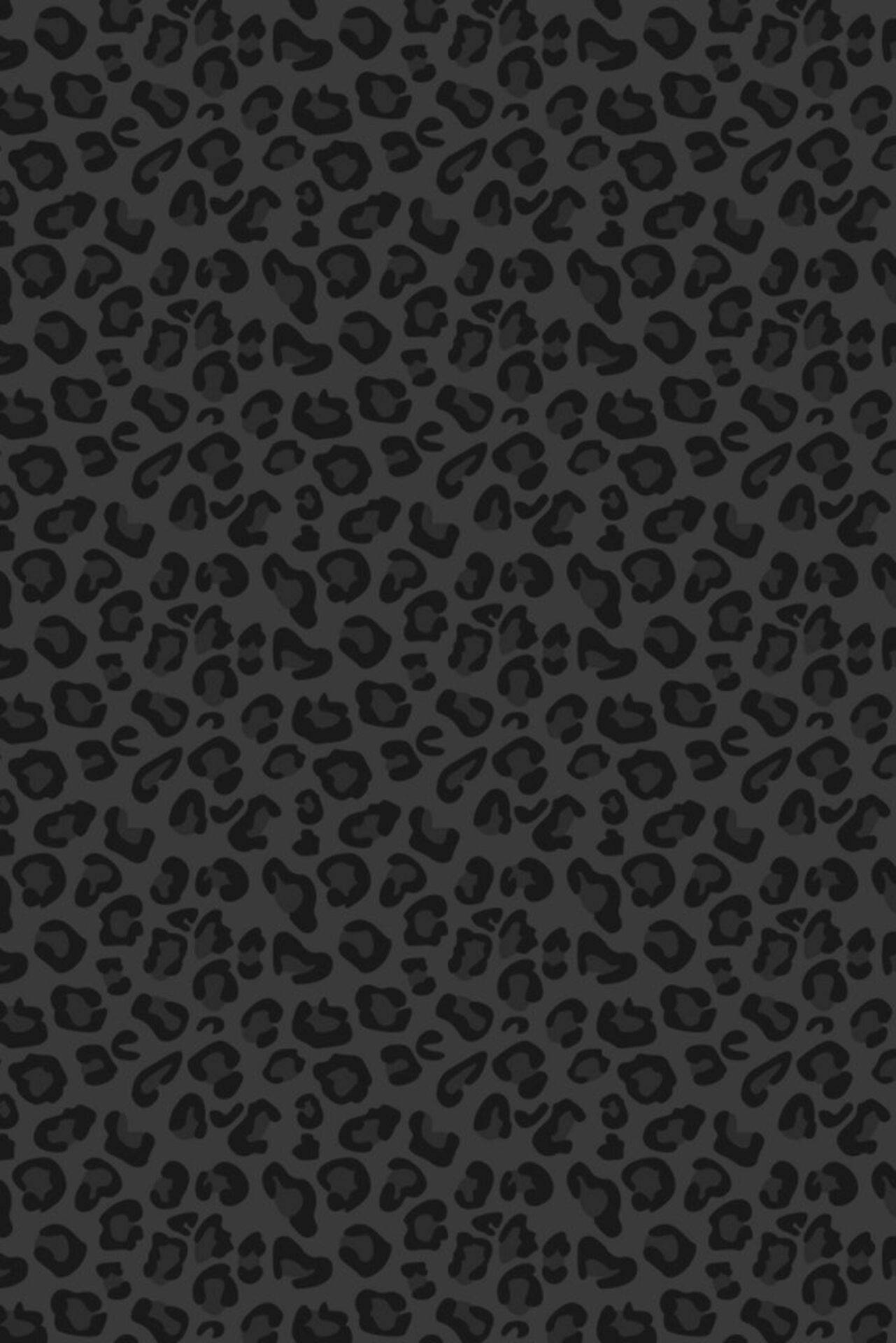 sleek black leopard print, monochrome leopard print, dark gray spots, Full HD Phone Wallpaper