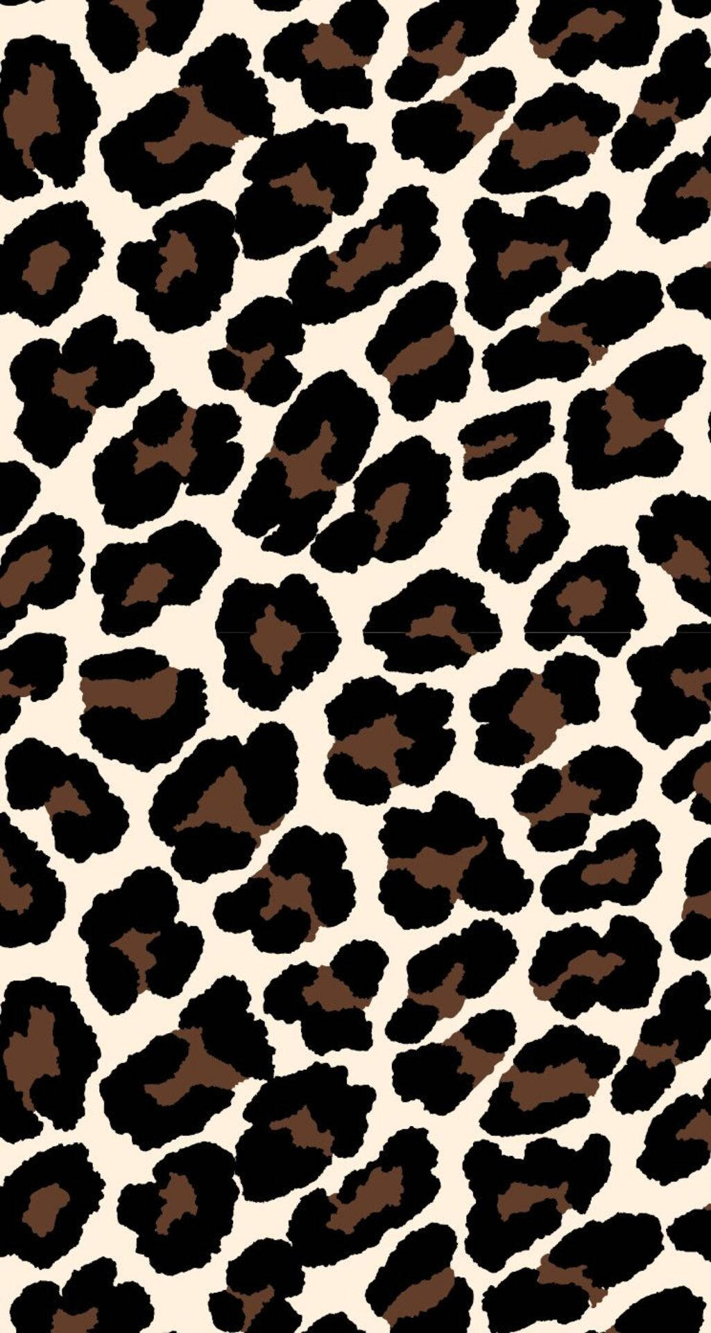 leopard print, black and brown spots, creamy beige background, Full HD Phone Wallpaper