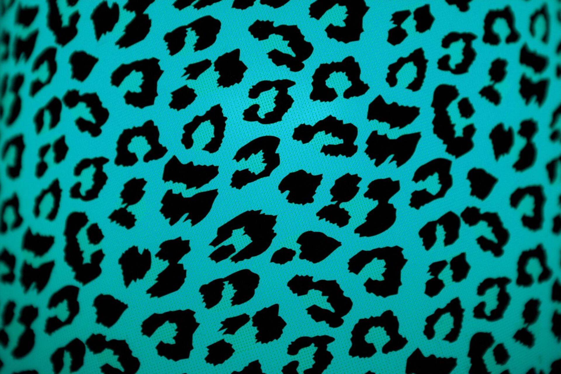 blue green leopard print, bold black leopard spots, vibrant teal fabric, Full HD Desktop Wallpaper