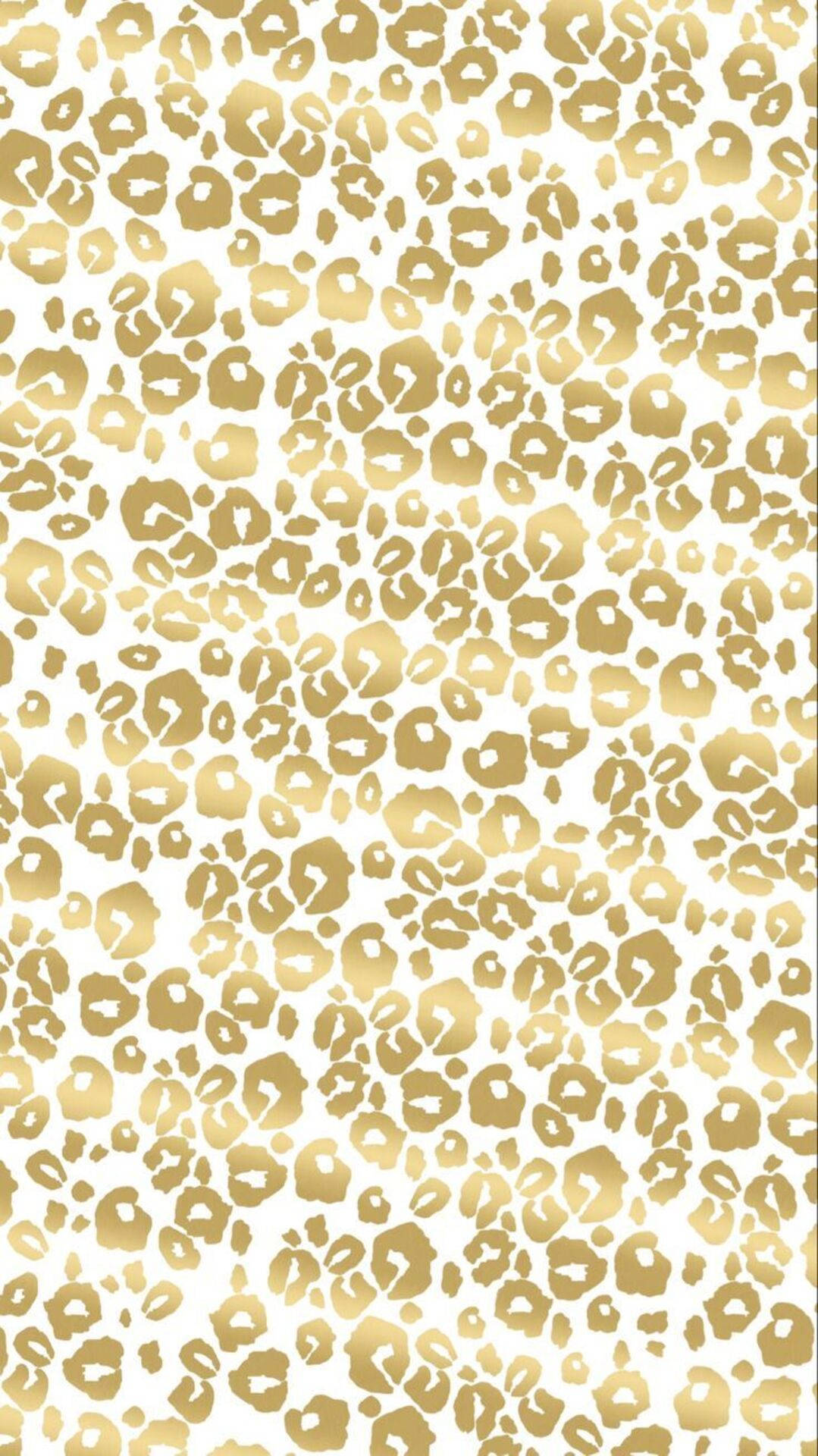 gold leopard print, white background, metallic sheen, Full HD Phone Wallpaper