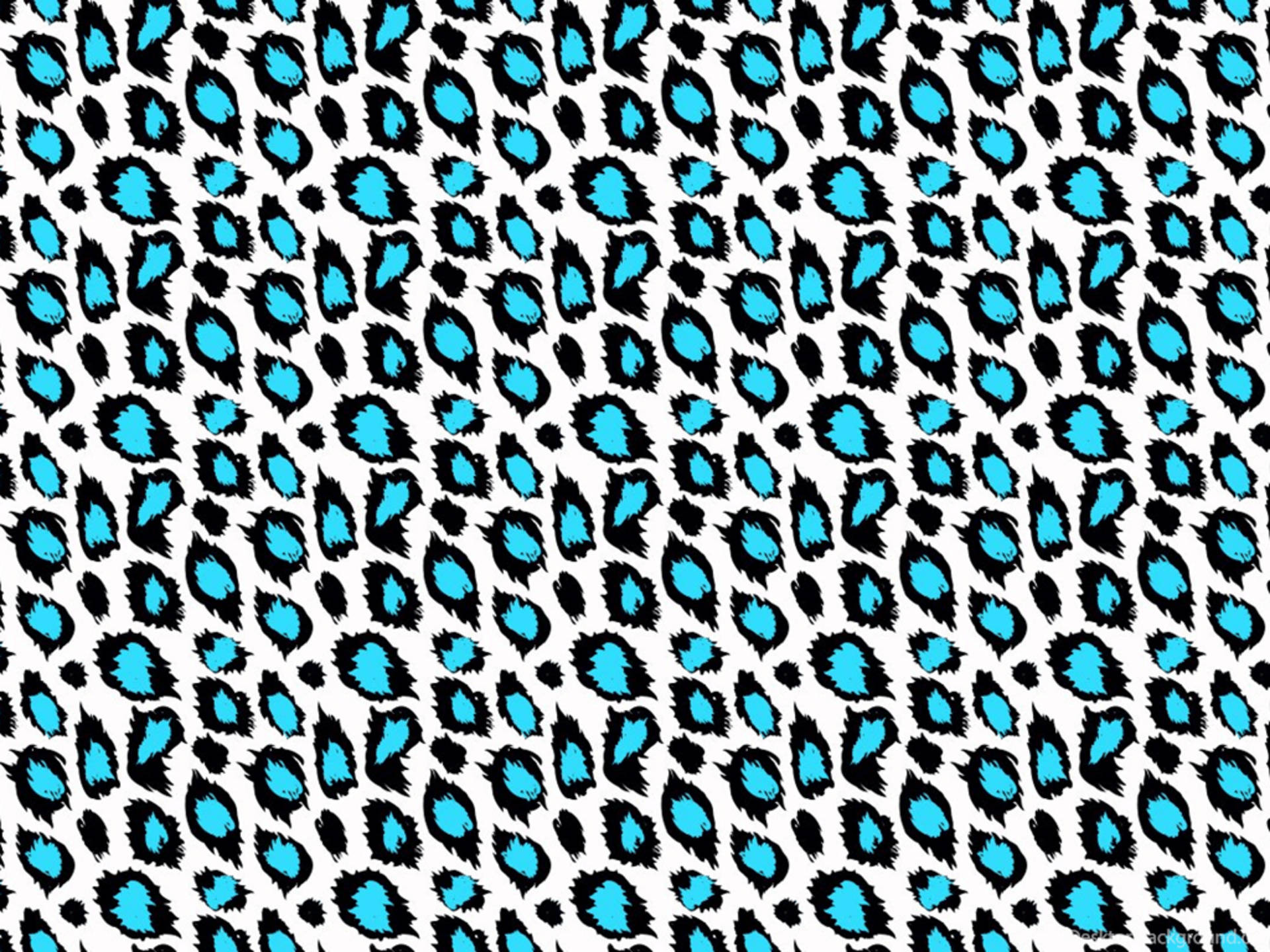 light blue leopard print, vibrant blue, black, Full HD Desktop Wallpaper