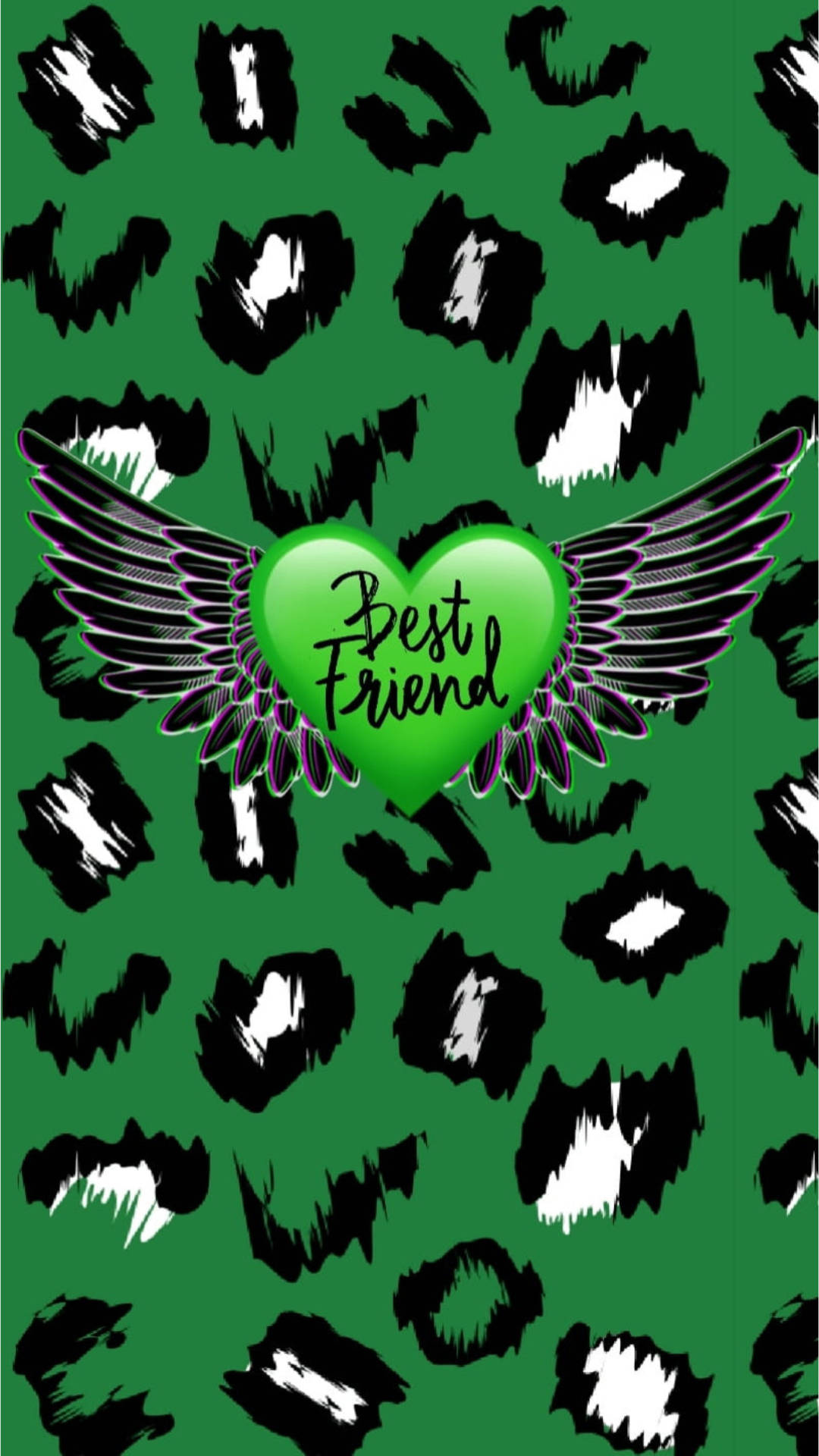 Winged Heart, Best Friend, vibrant green, Full HD Phone Wallpaper